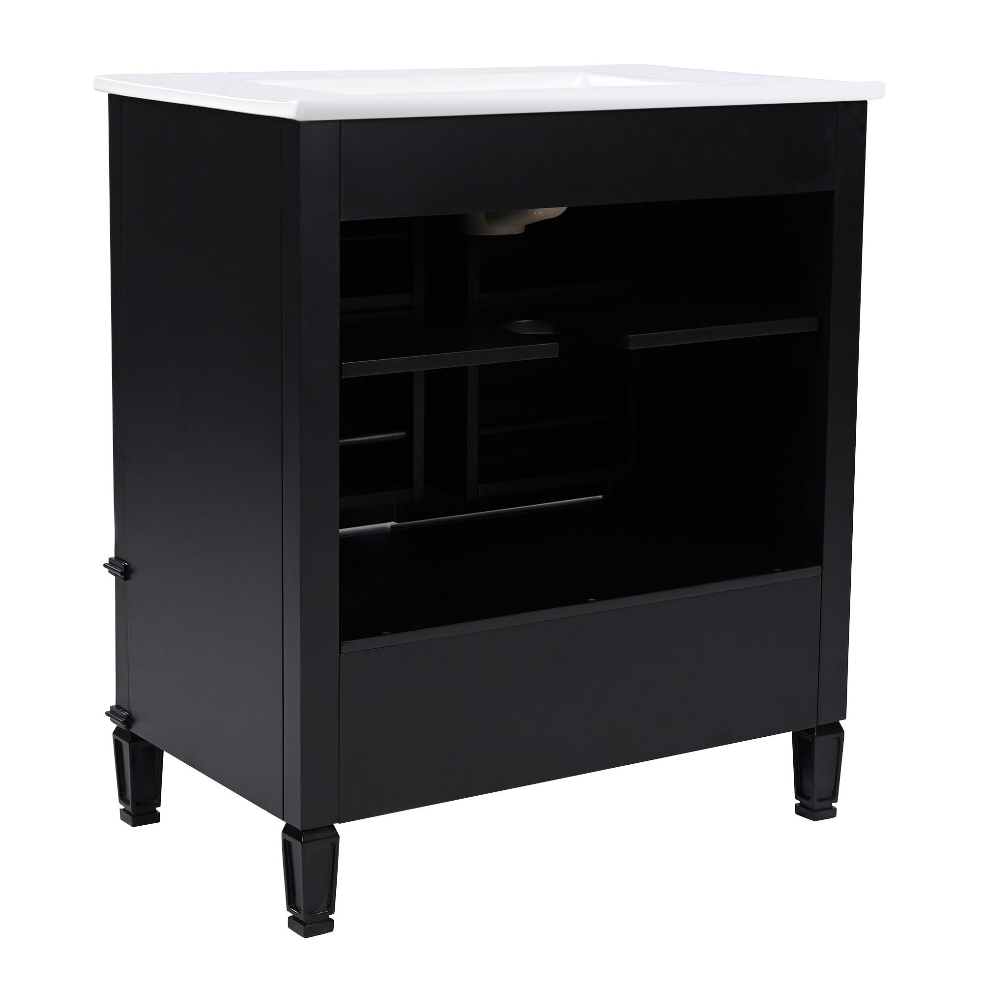 Vintage Style Bathroom Vanity With Sink, Multi Functional Storage, Soft-Closing Door - Best Buy Furniture