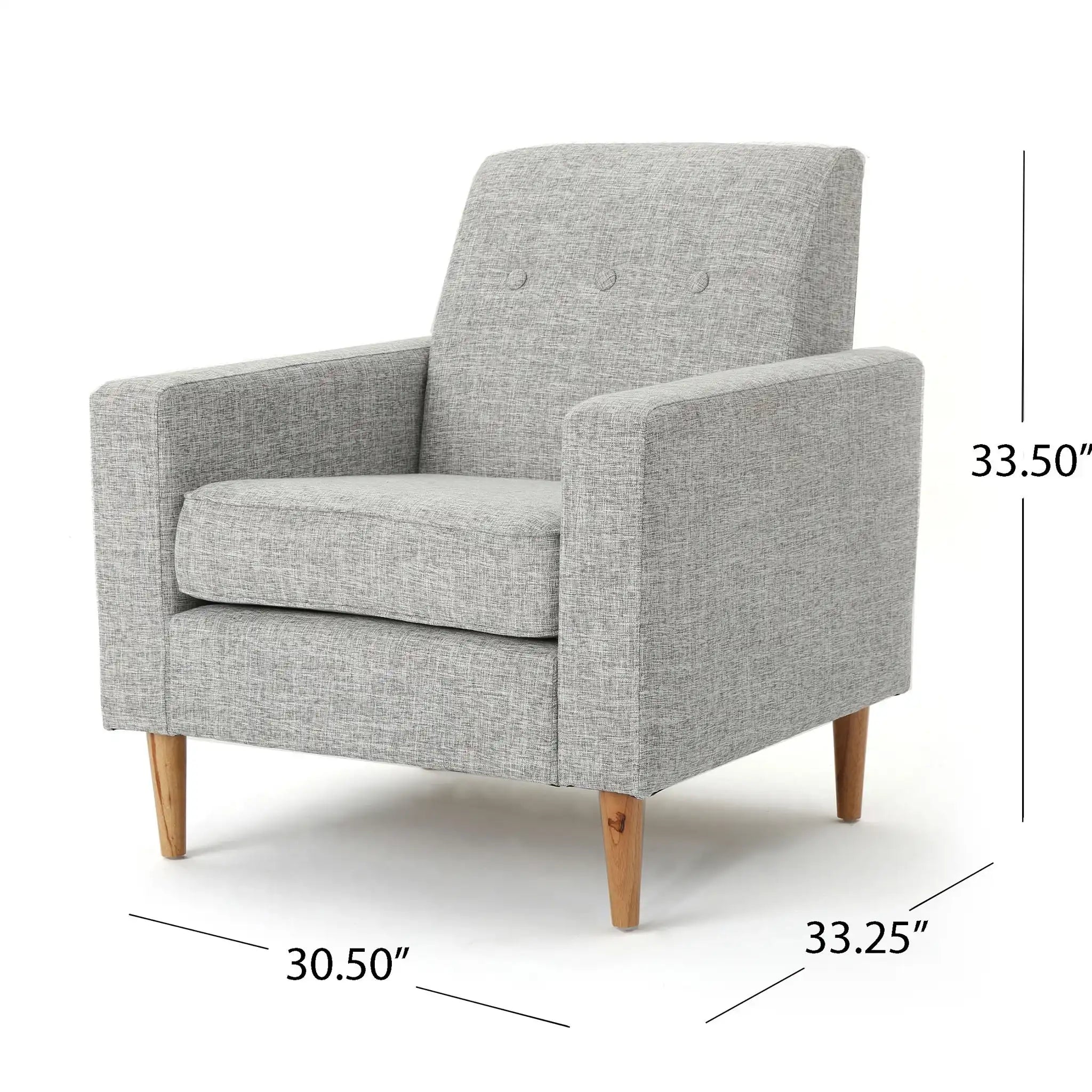 Nebulize - Upholstered Fabric Club Chair With Button Tufted And Square Off Arm And Back