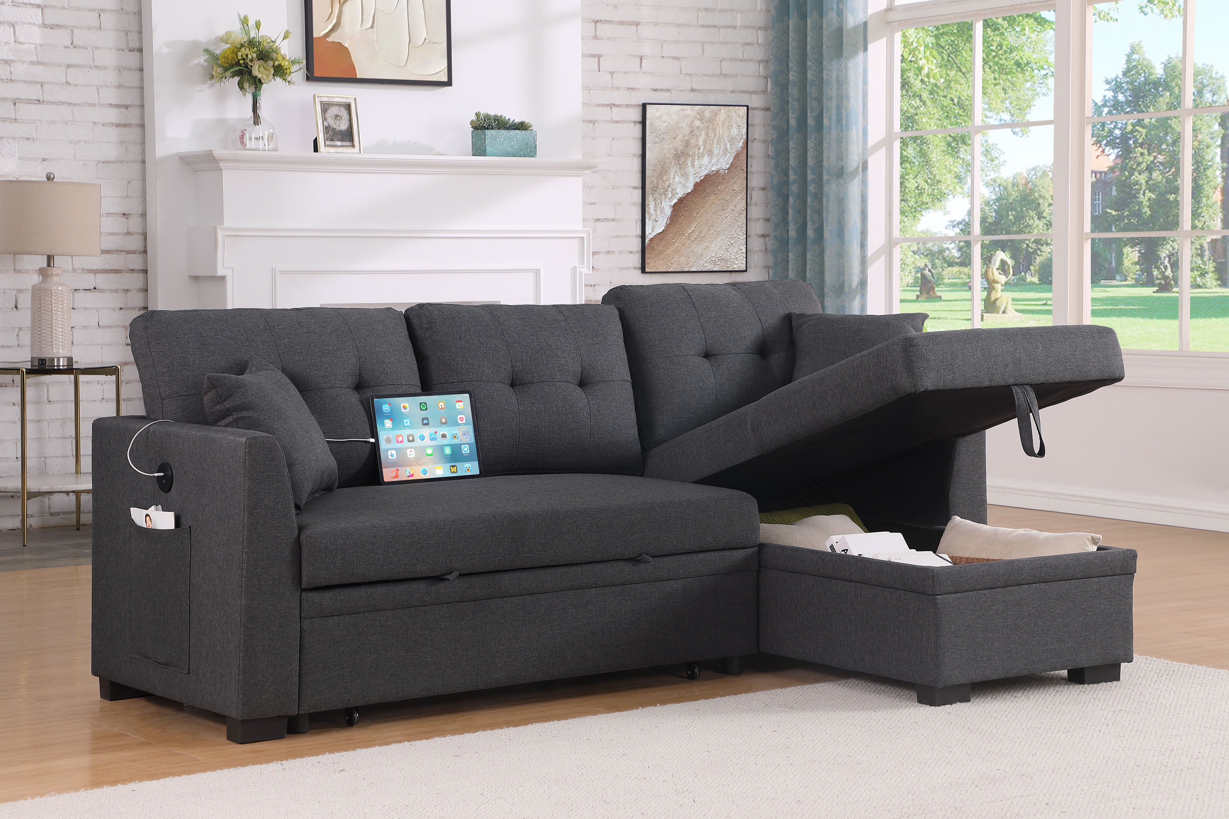 Space Saving Design Sectional Sofa Bed