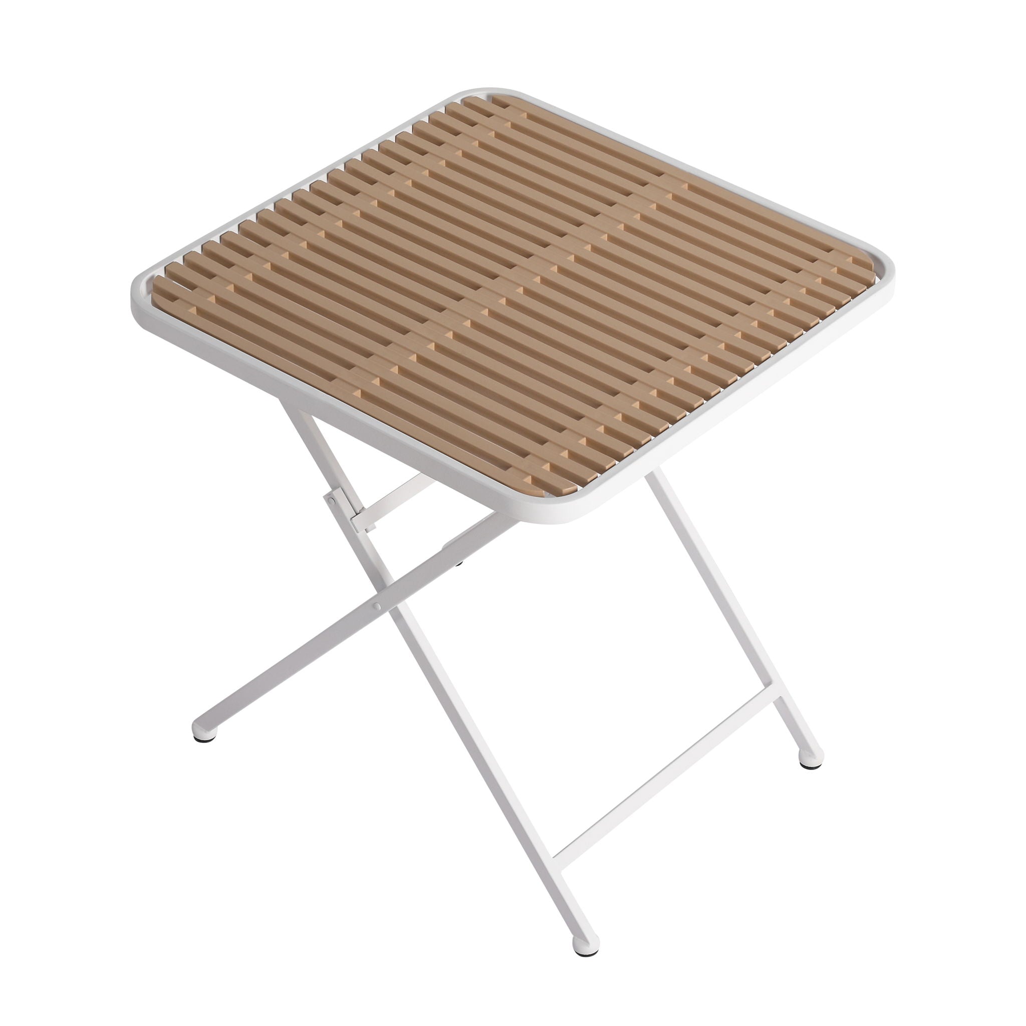 4 Piece Set Of Modern Striped Single Chairs With Folding Square Table