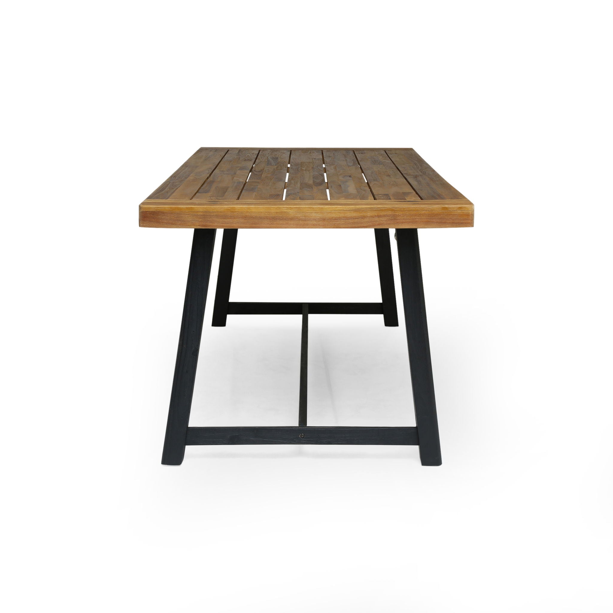 7 Pieces Modern Outdoor Dining Set With Acacia Wood Table And Chairs