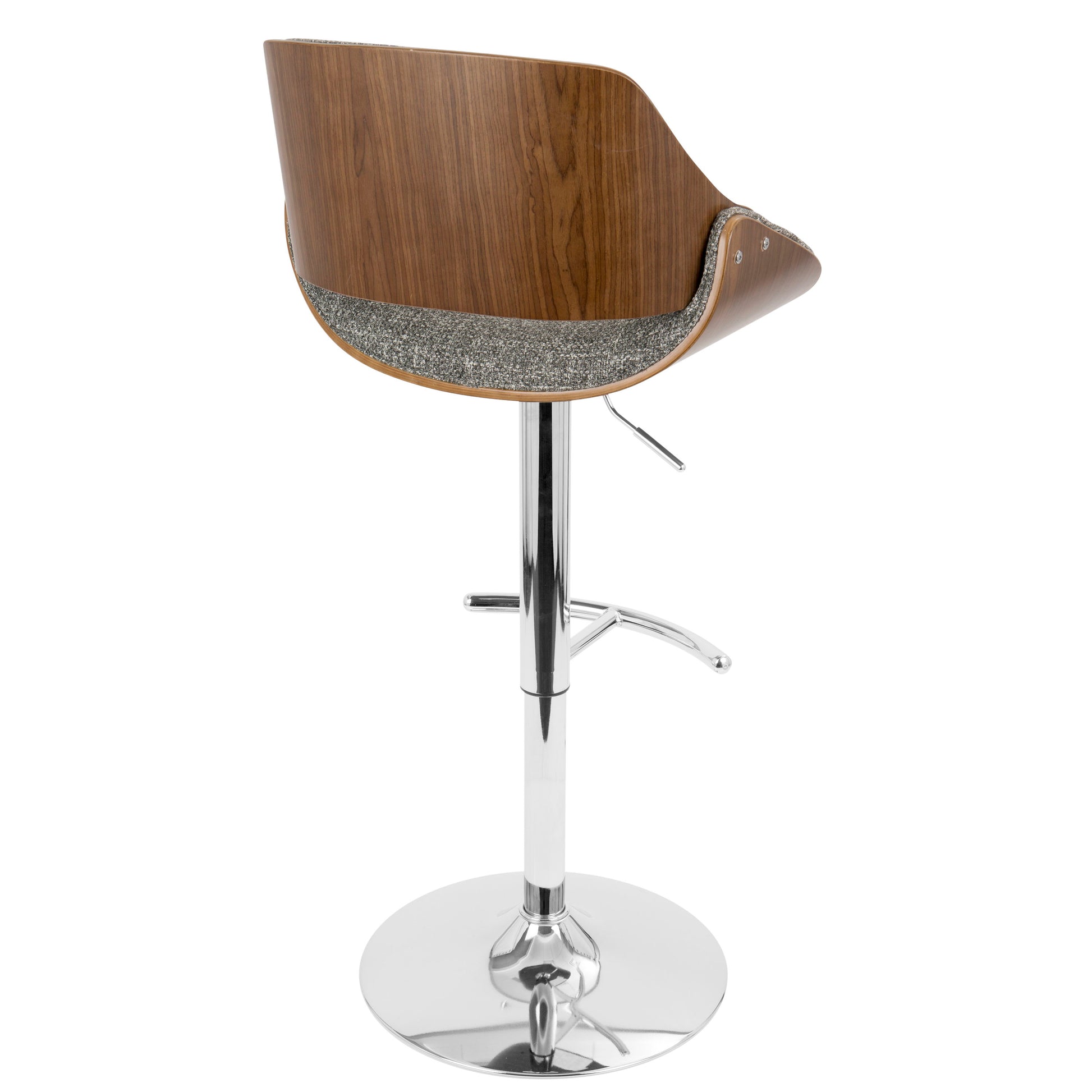 Fabrizzi - Mid Century Modern Adjustable Barstool With Swivel With Rounded T Footrest (Set of 3) - Best Buy Furniture