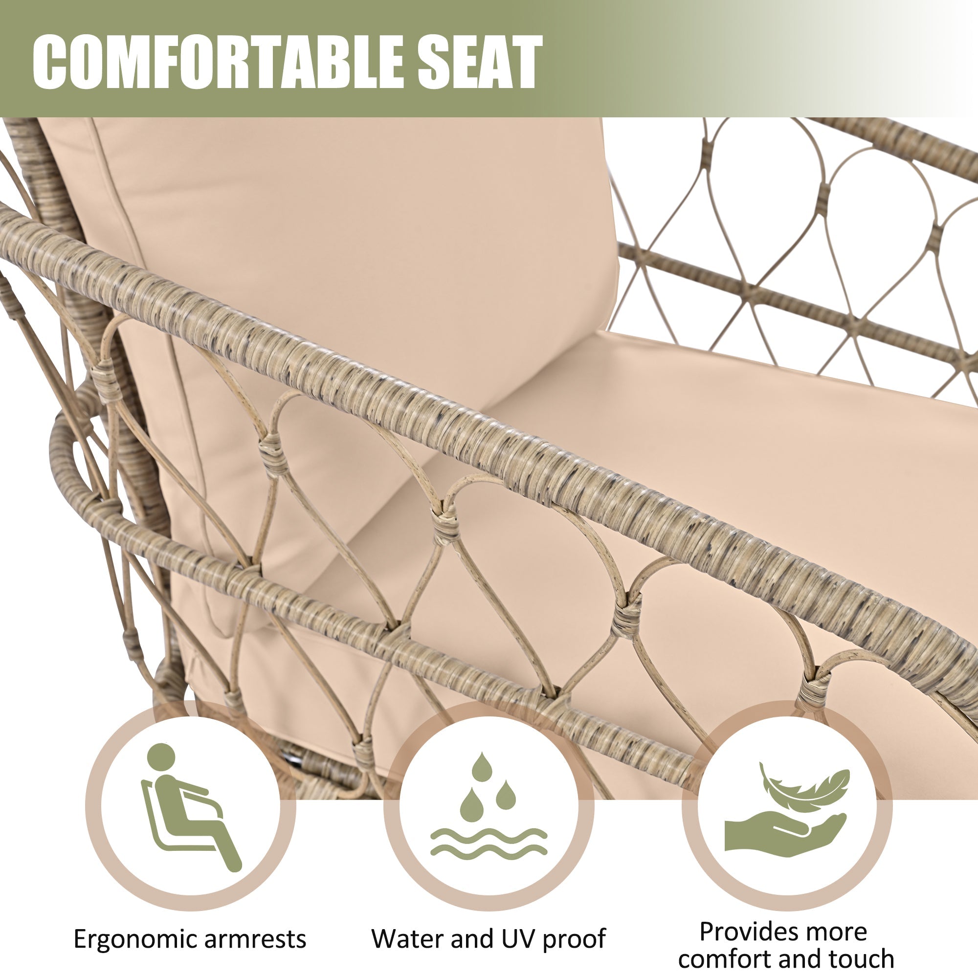 GO Bohemia-Inspired 4-Person Outdoor Seating Group With Removable Cushions