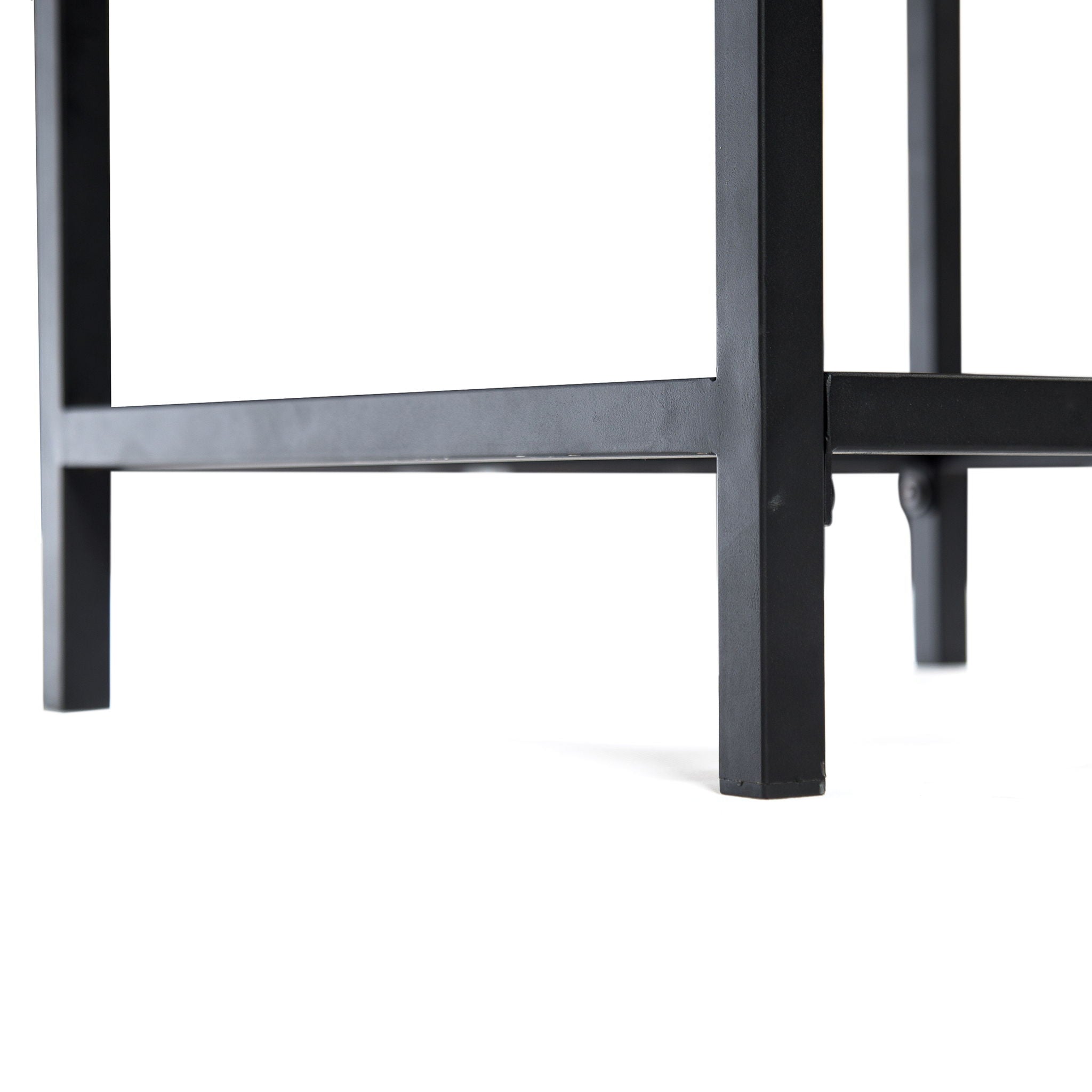 Industrial Style Storage Side Table With Iron Frame - Dark Oak