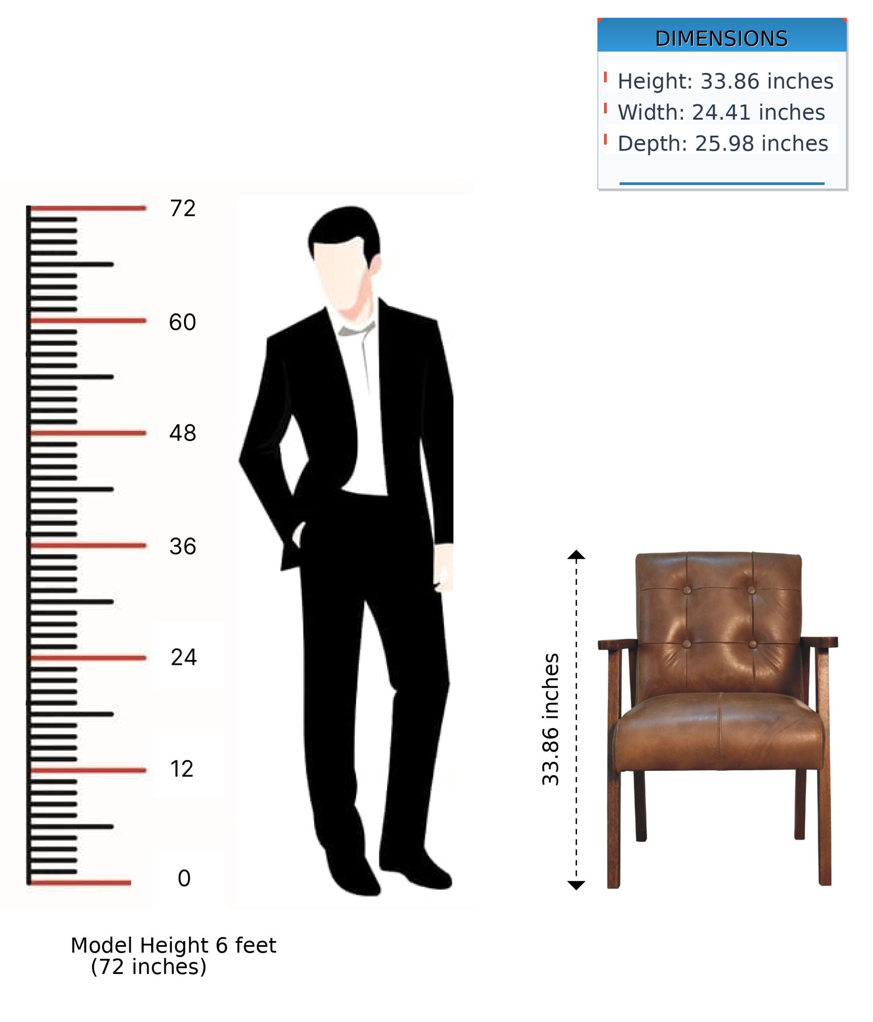 Buffalo - Leather Chair - Brown