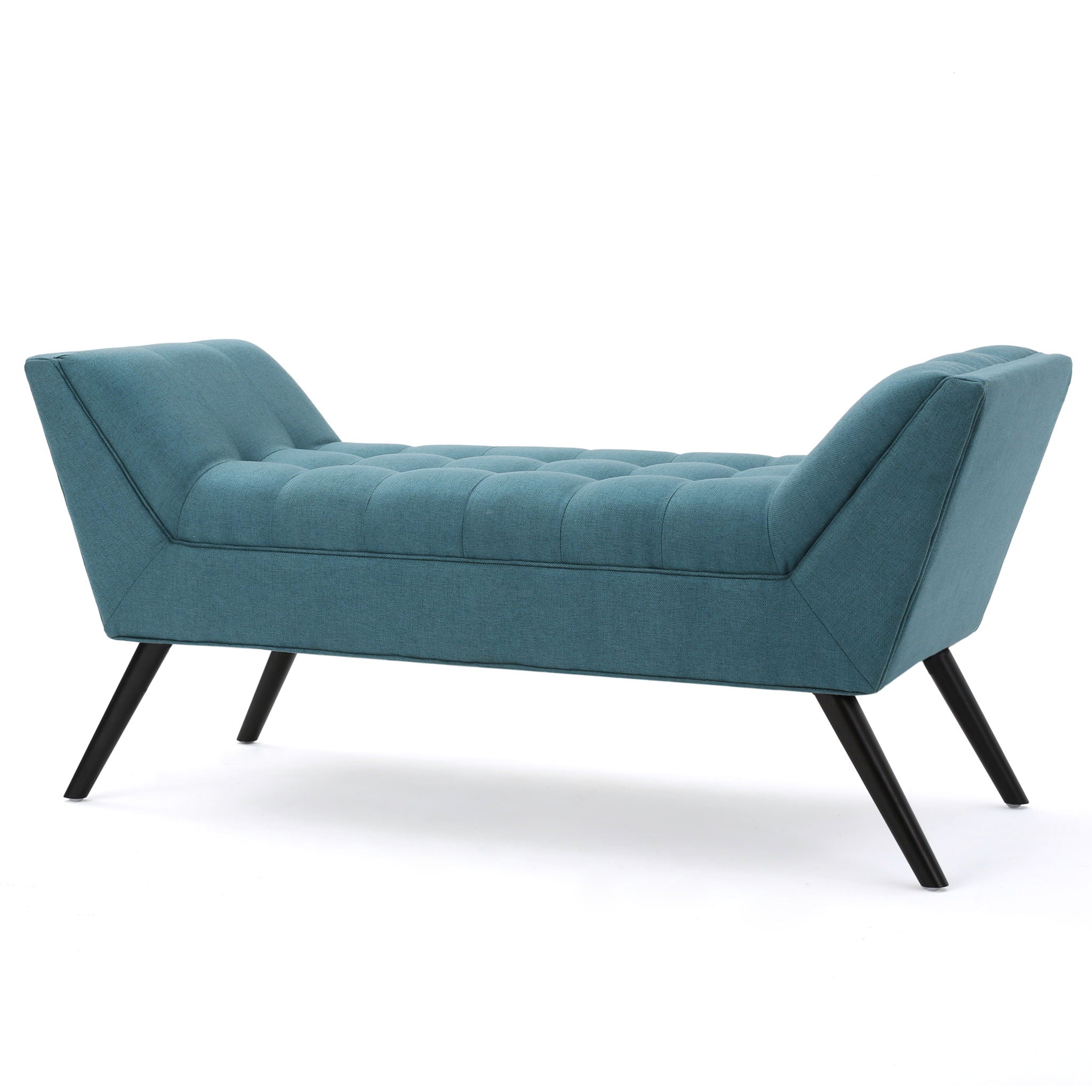 Modern Fabric Bench With Padded Seat And Wide U Shape Design - Teal - Best Buy Furniture