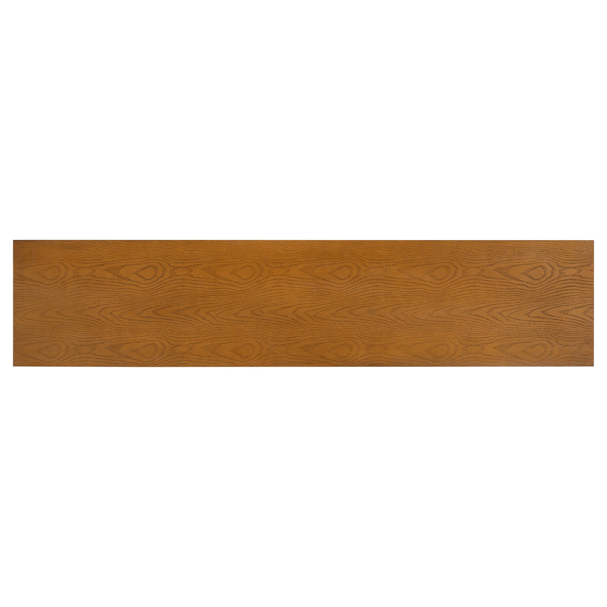 TV Stand With Vertical Slatted Doors And Sliding Panels, Solid Wood Legs - Brown