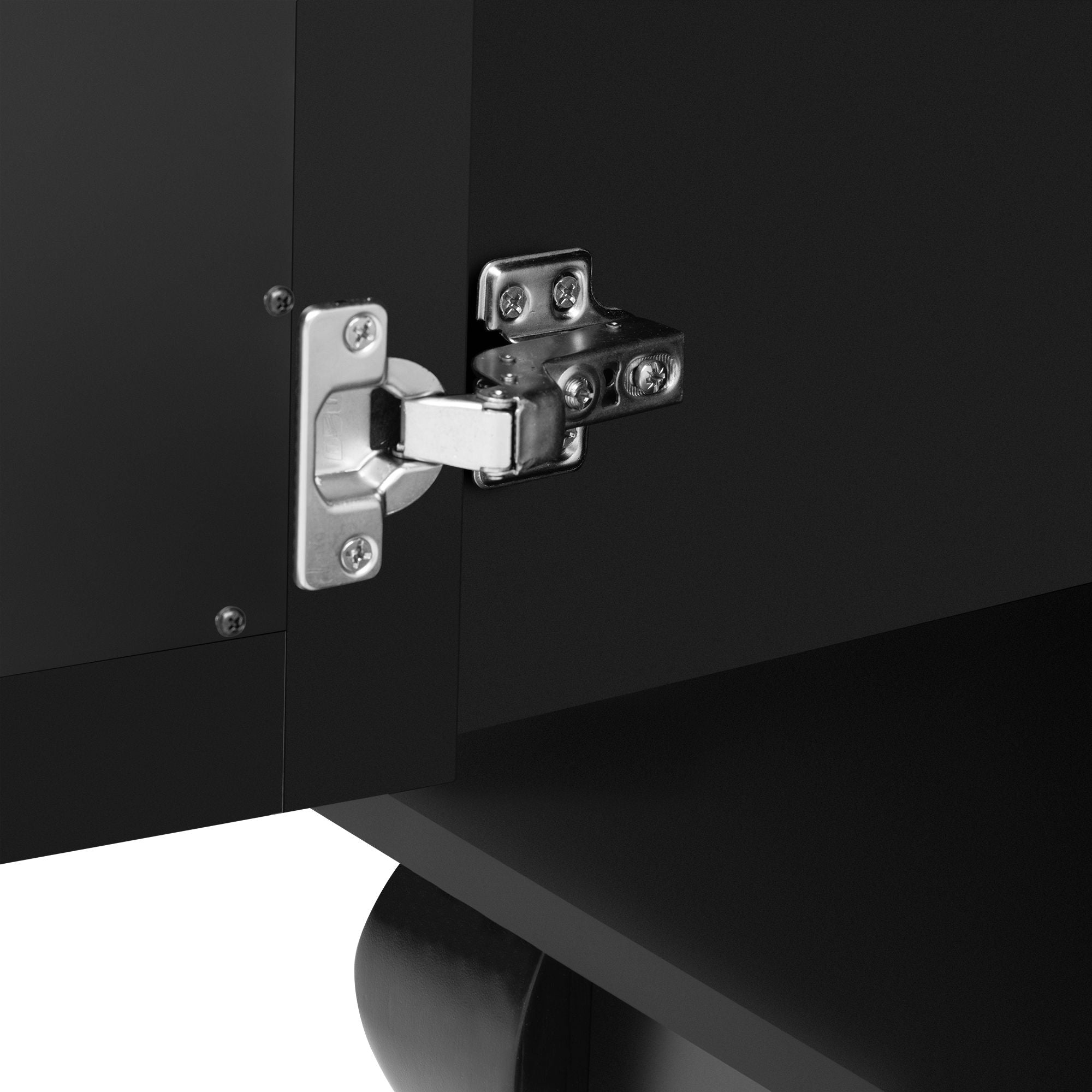 Modern Mirrored TV Stand, 3 Adjustable Shelves For Living Room
