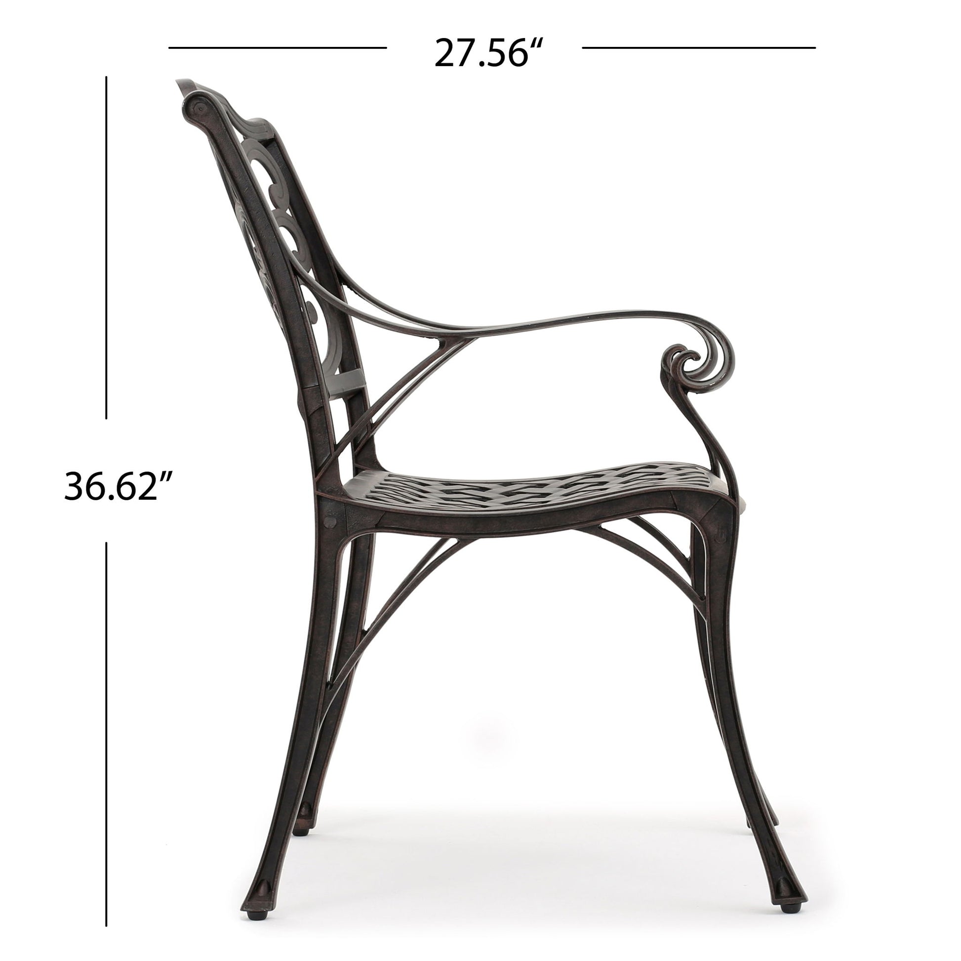 Patio Cast Aluminum Outdoor Dining Chairs (Set of 2) - Bronze - Best Buy Furniture