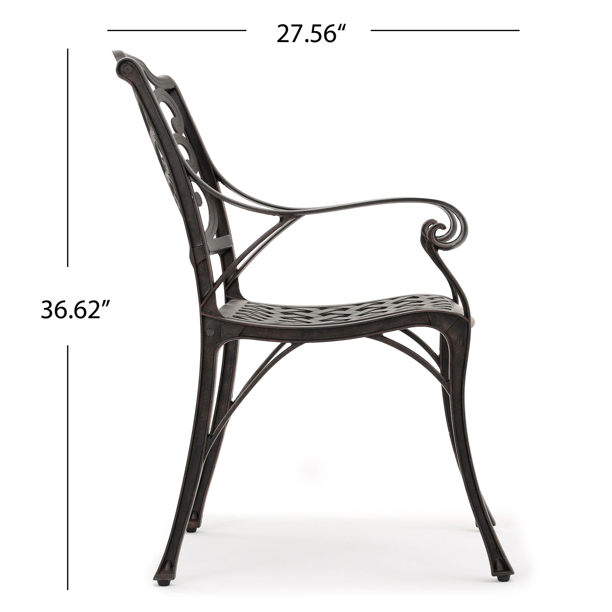 Patio Cast Aluminum Outdoor Dining Chairs (Set of 2) - Bronze - Best Buy Furniture