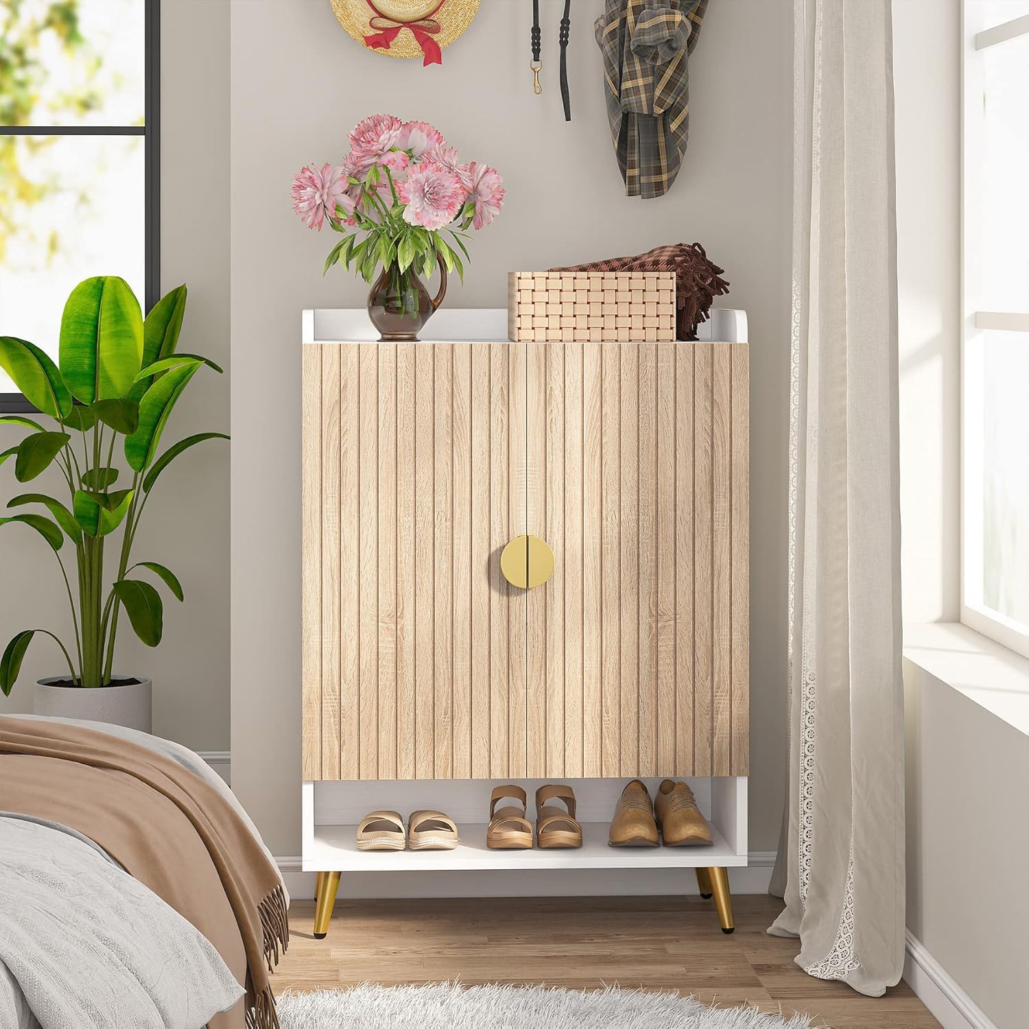 Shoe Cabinet With Doors, 7 Tier Storage Organizer