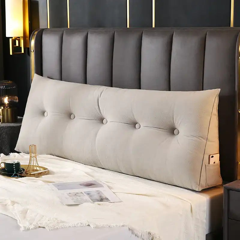 Triangular Headboard Wedge Reading Pillow, Removable Cover