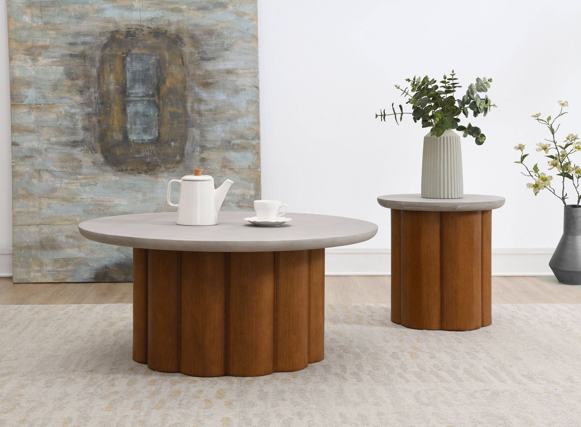Evenlyn - Faux Concrete Top Table - Best Buy Furniture