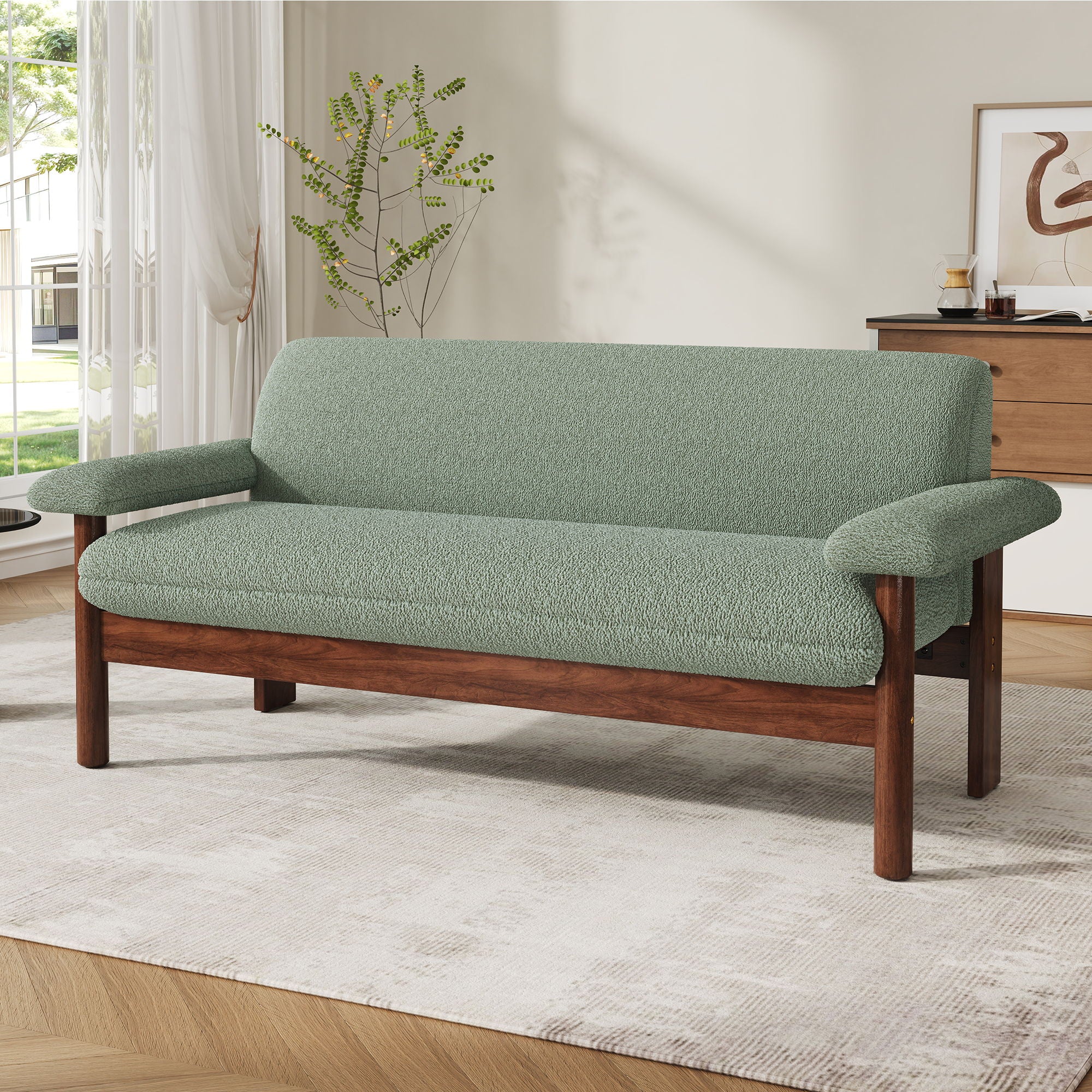 Loveseat Sofa 2 Seater Couch With Armrest Pillows