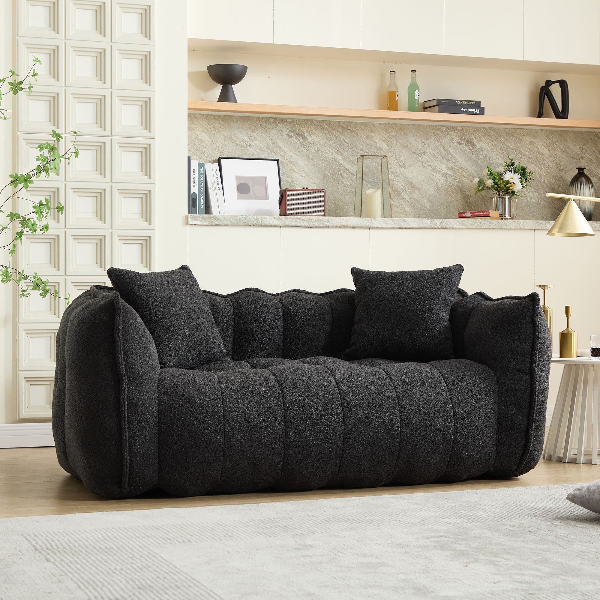 Cozy Beanbag Chair With High Resilience Foam Core For 2