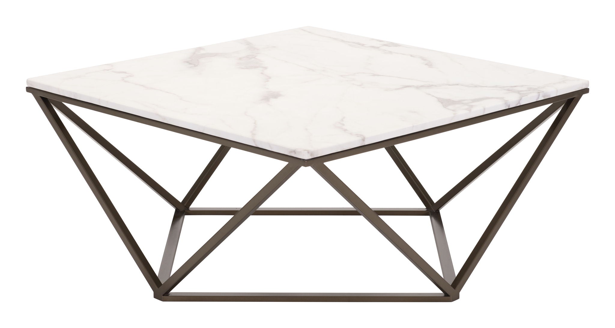 Tintern - Coffee Table - White / Antique Brass