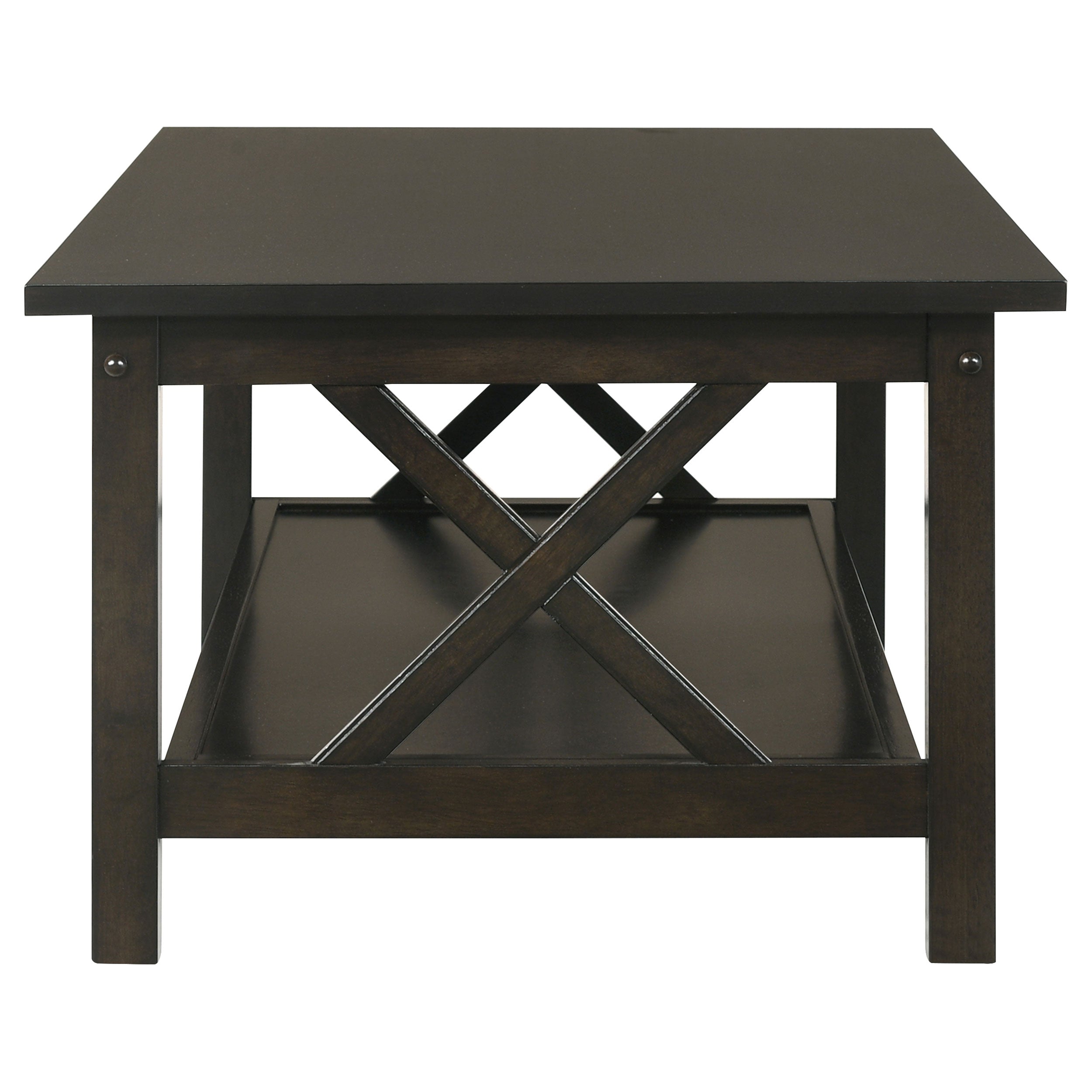 Rachelle 3-piece Rectangular Coffee Table Set Deep Merlot-CoasterEssence
