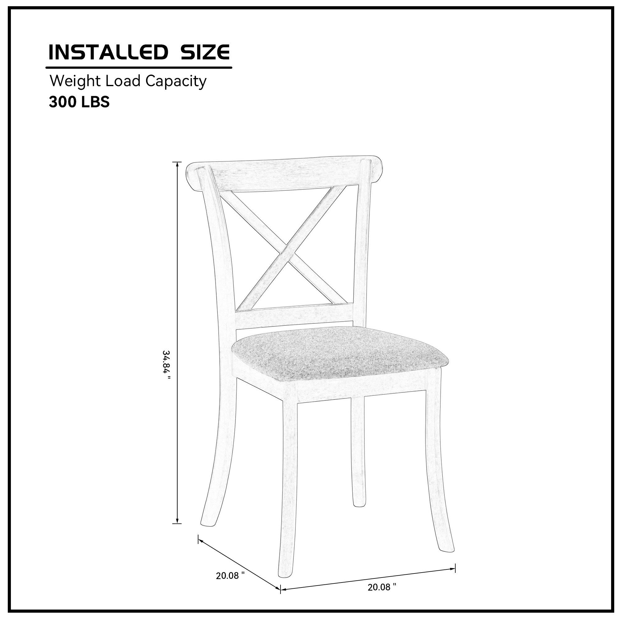 Wooden X Back Dining Chairs Set of 2 - Brown