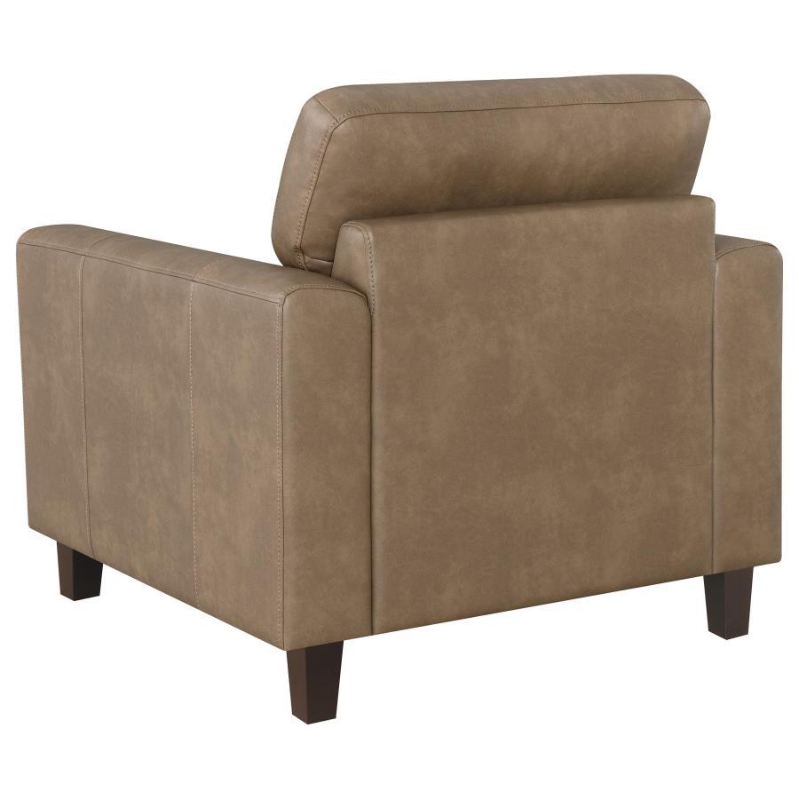 Scotland - Faux Leather Upholstered Track Arm Chair