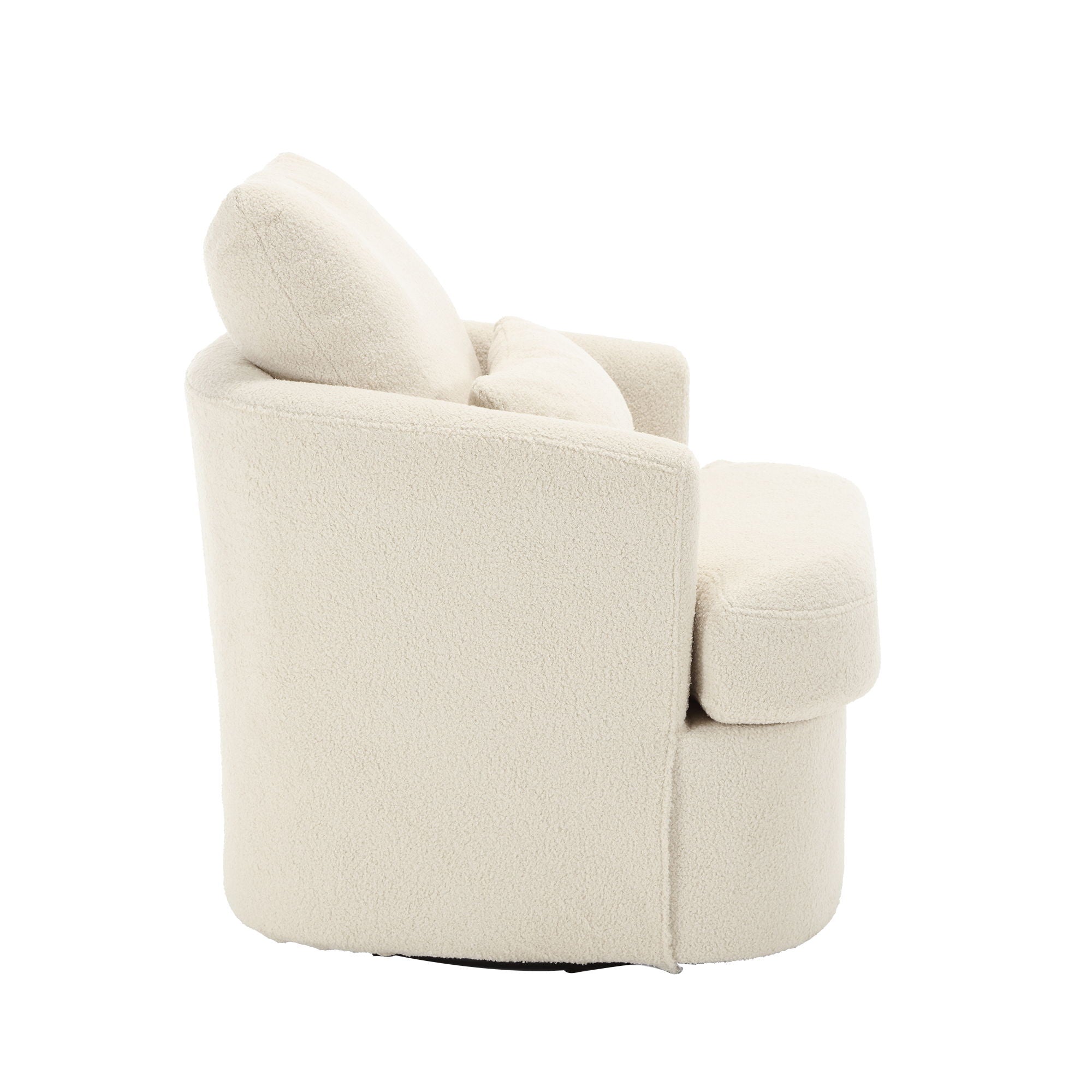 Modern Barrel Comfy Round Accent Sofa Chair, 360 Degree Swivel