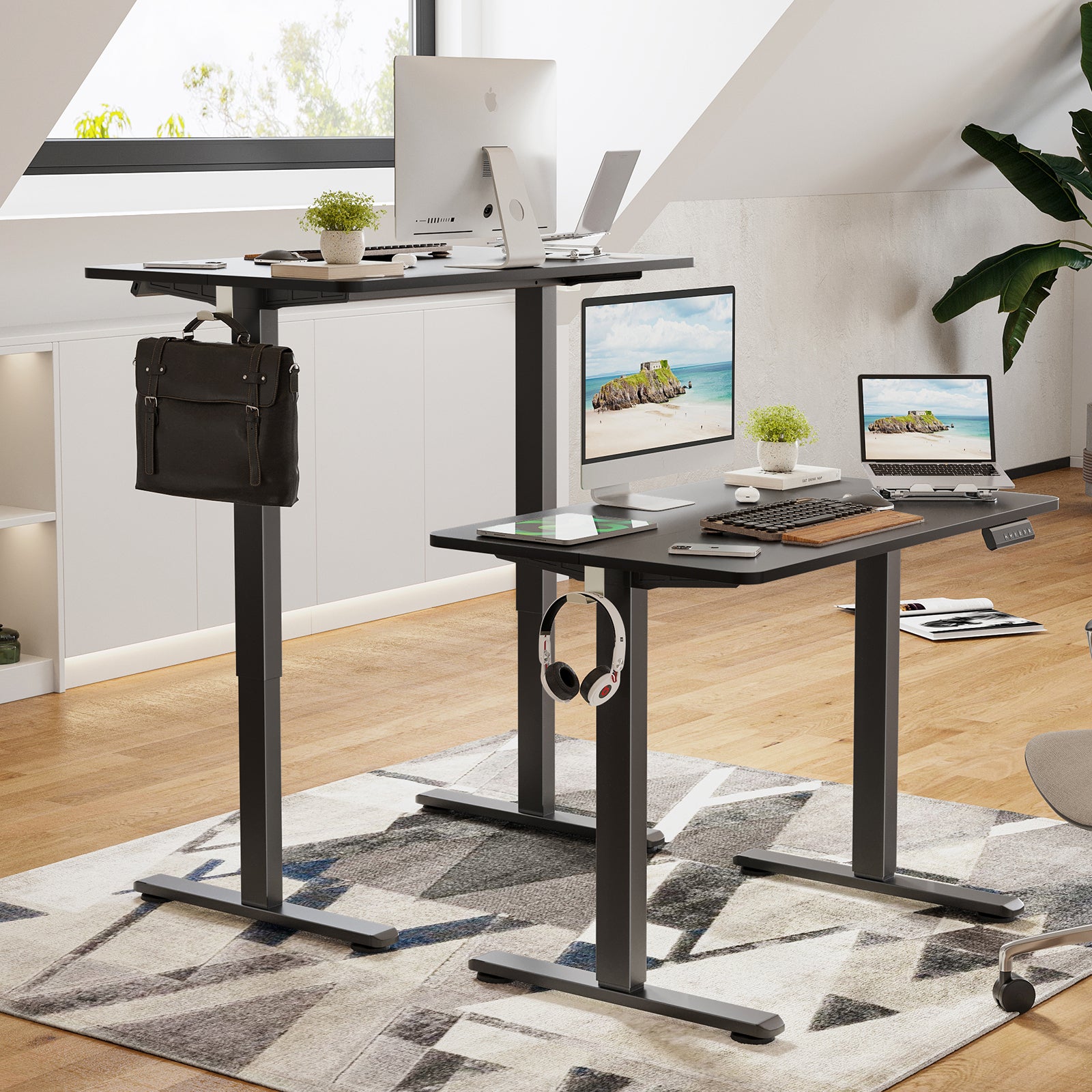 STARY Electric Standing Desk Adjustable Height Black - Best Buy Furniture