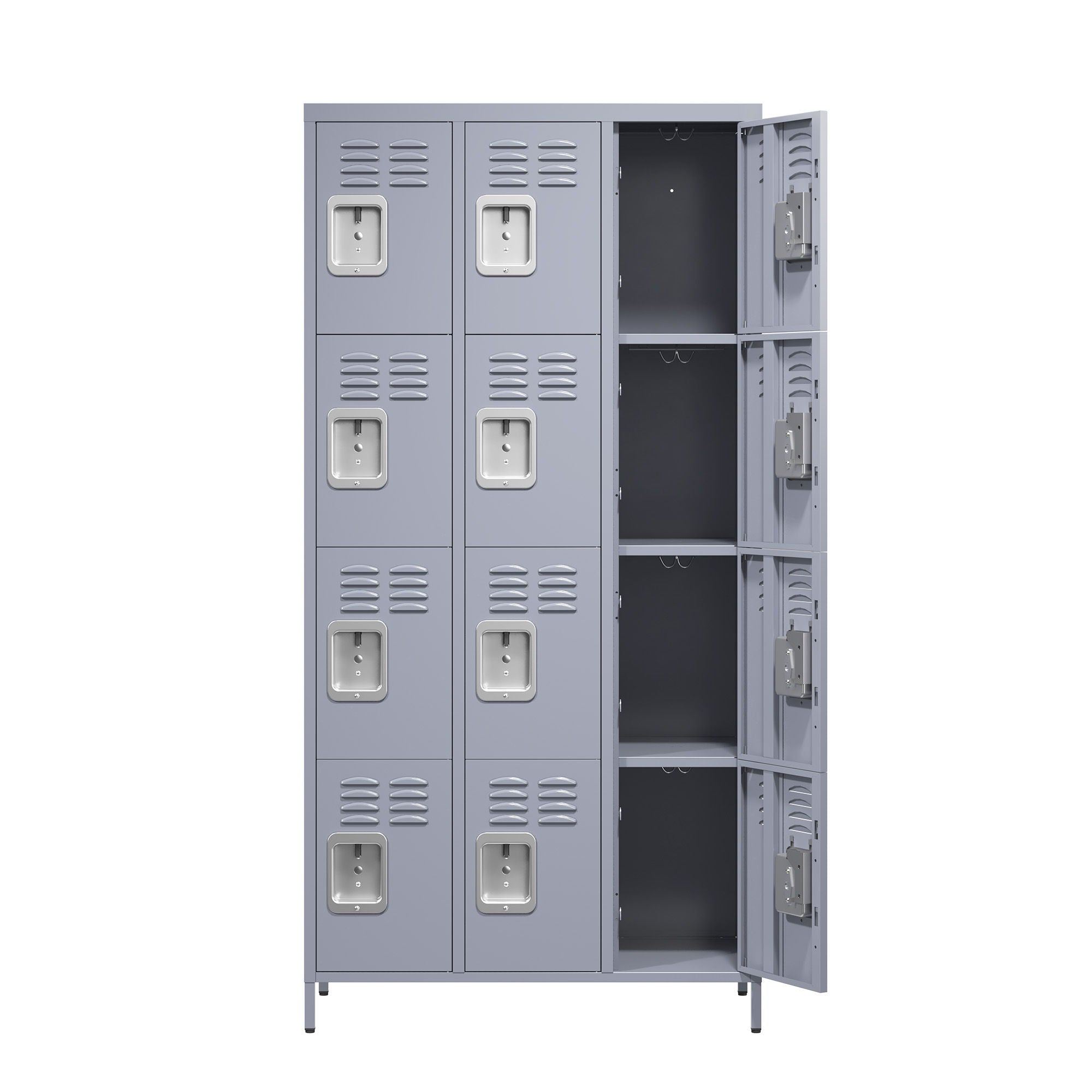 12 Door Lockers With Lock For Secure Storage Construction - Gray