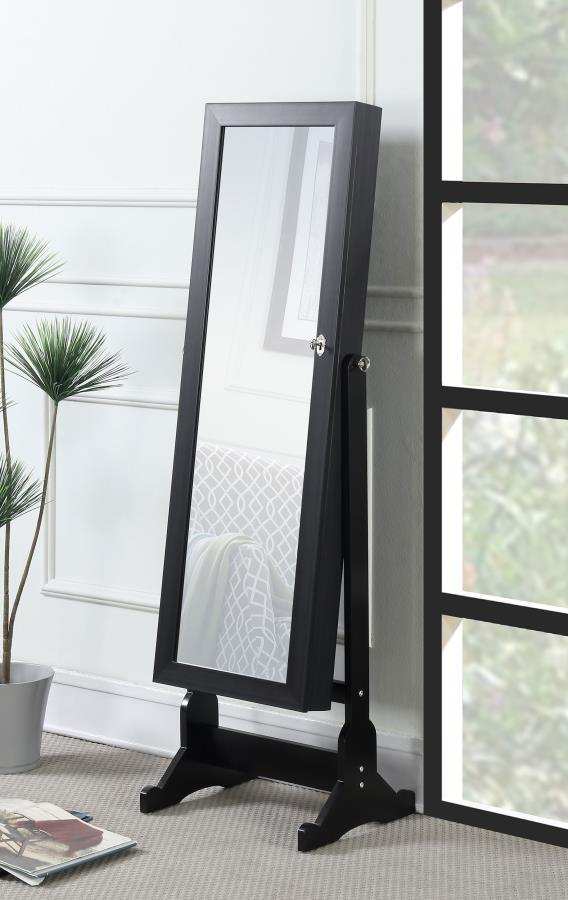 Tutuola - Cheval Mirror With Jewelry Storage - Black