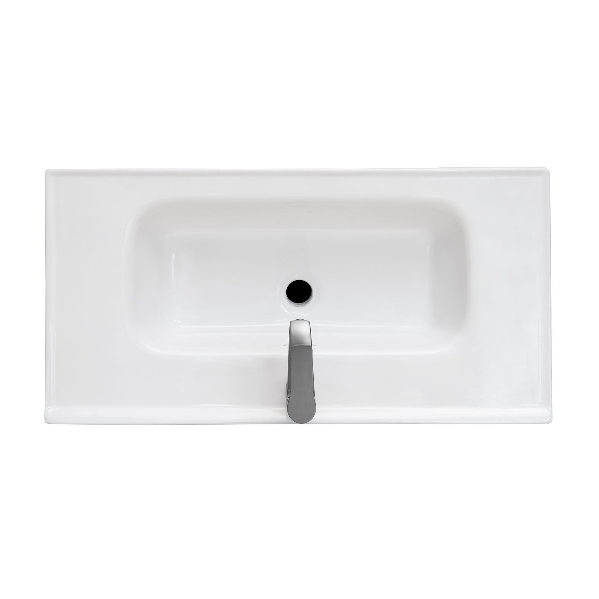 Modern Freestanding Bathroom Vanity With Ceramic Sink, Hot And Cold Faucet, Storage Cabinet & Open Shelf