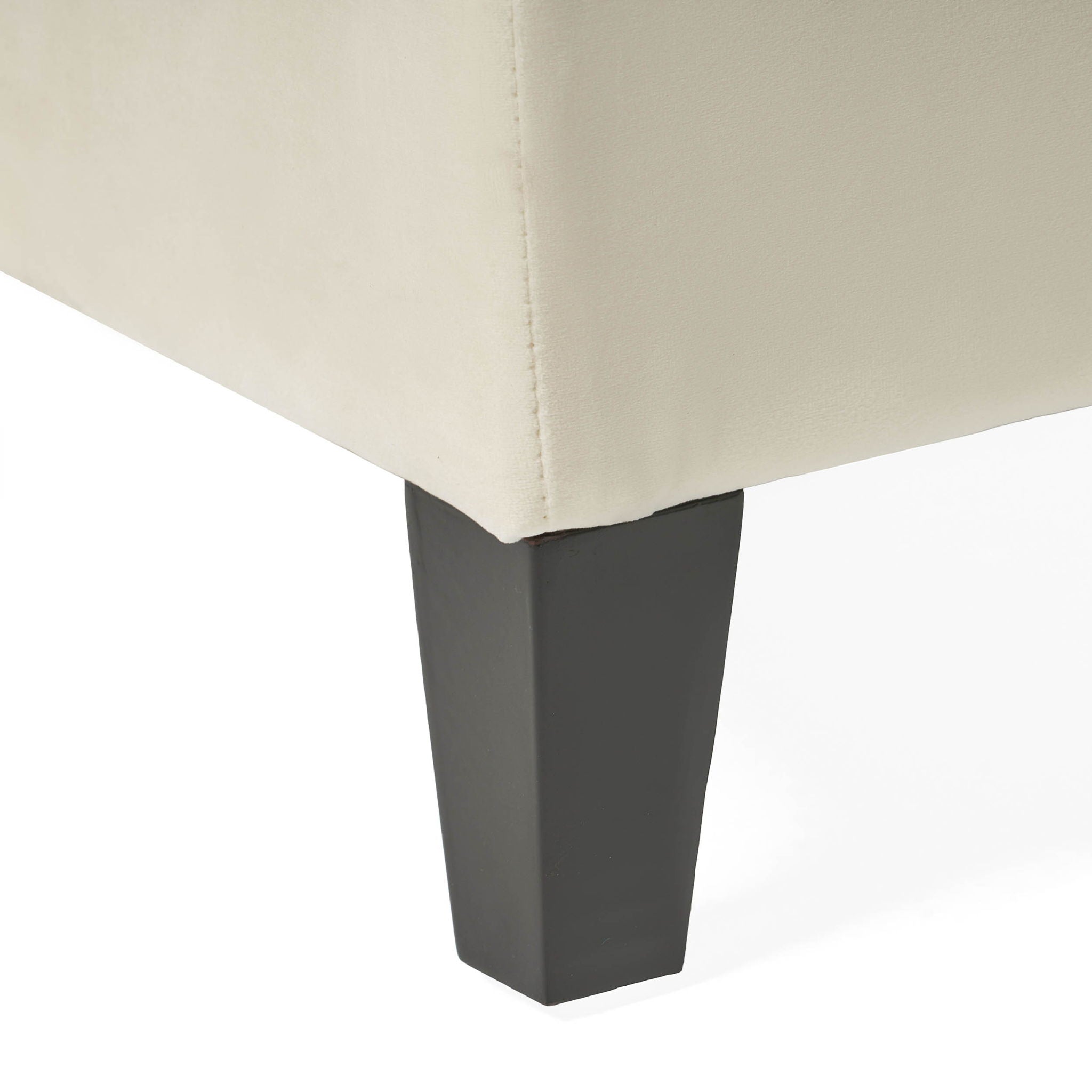 Button Tufted Diamond Stitch Storage Ottoman - Beige