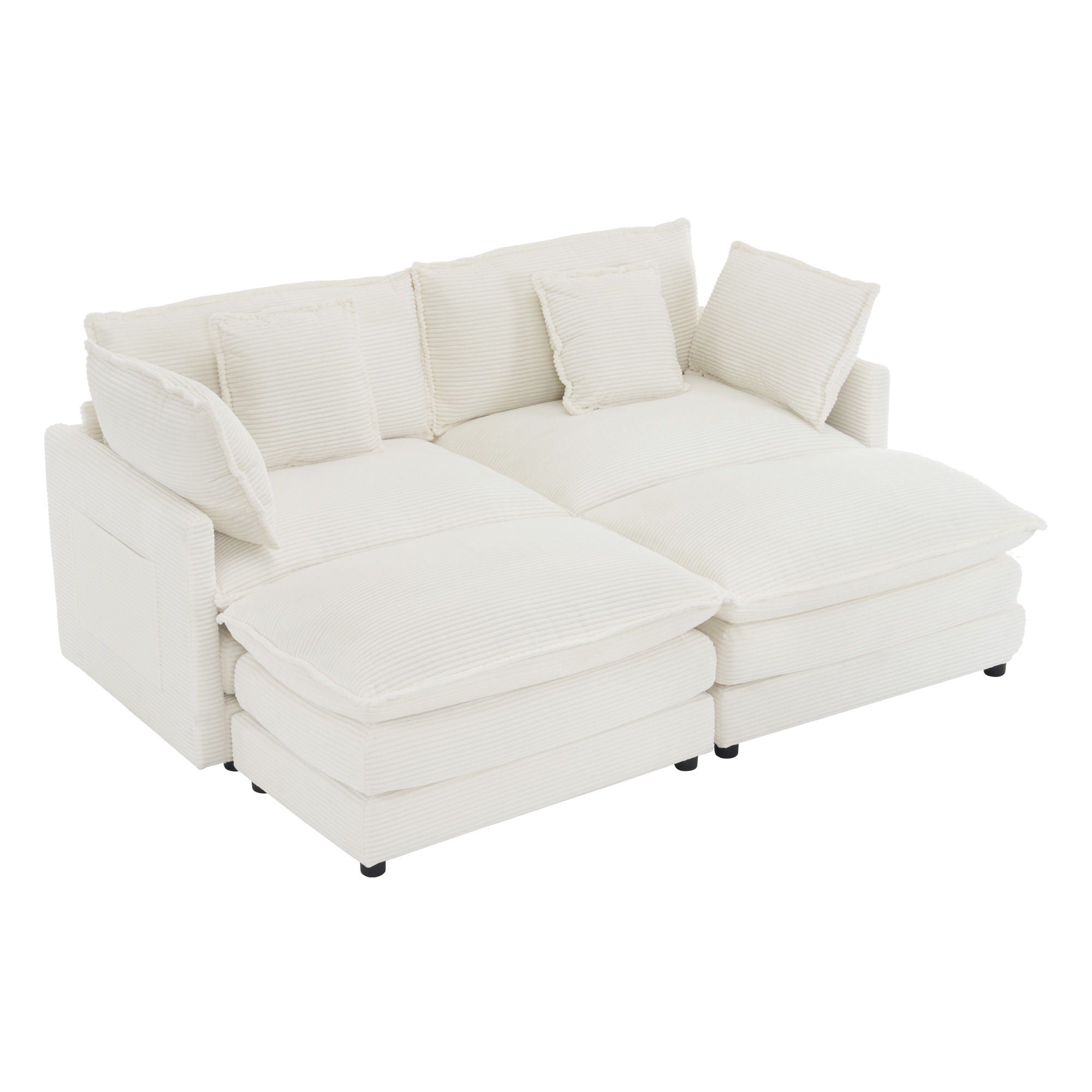 Modern Modular Sectional Sofa With Side Storage Pockets For Living Room