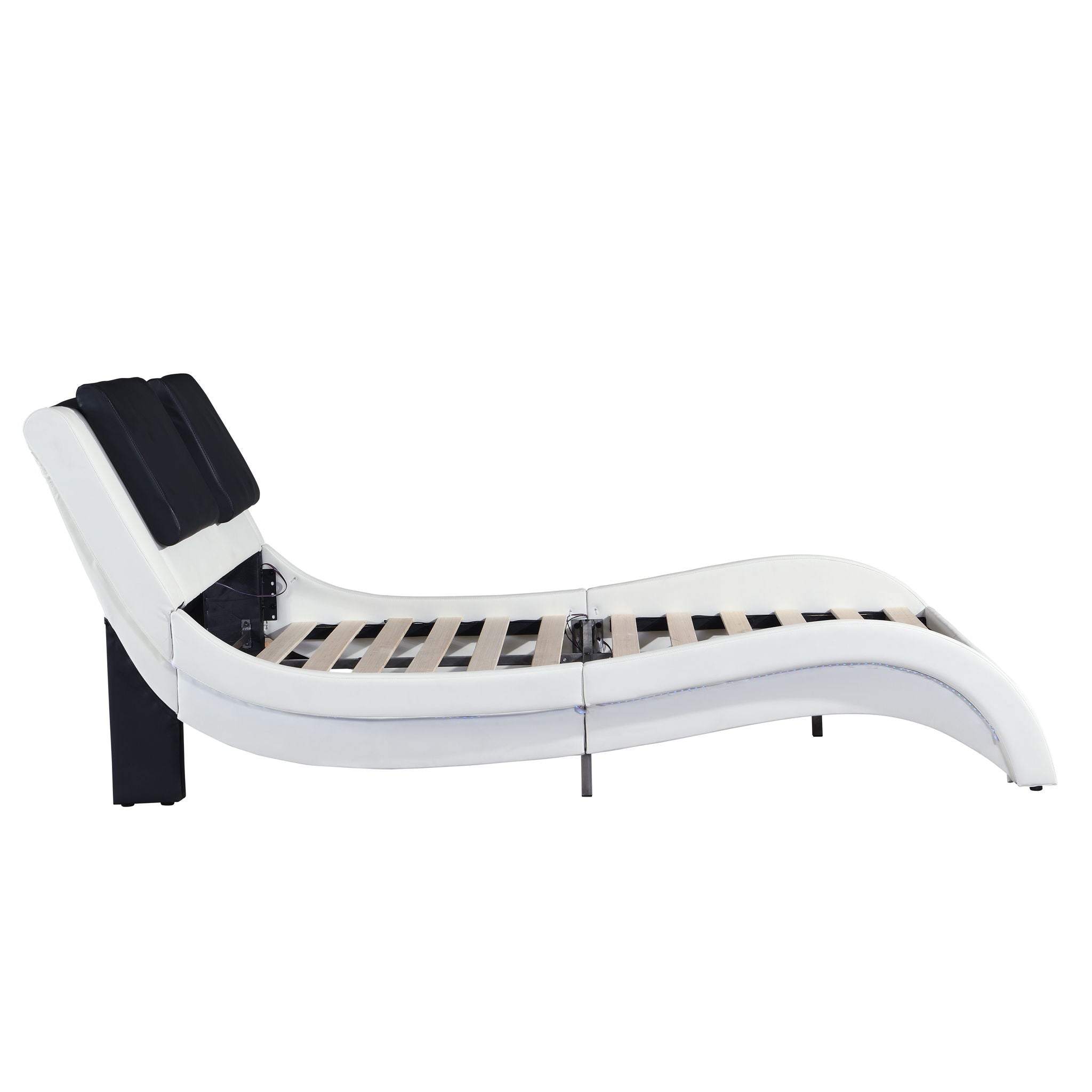 Platform Bed Frame With LED Lighting, Bluetooth Music, Vibration Massage