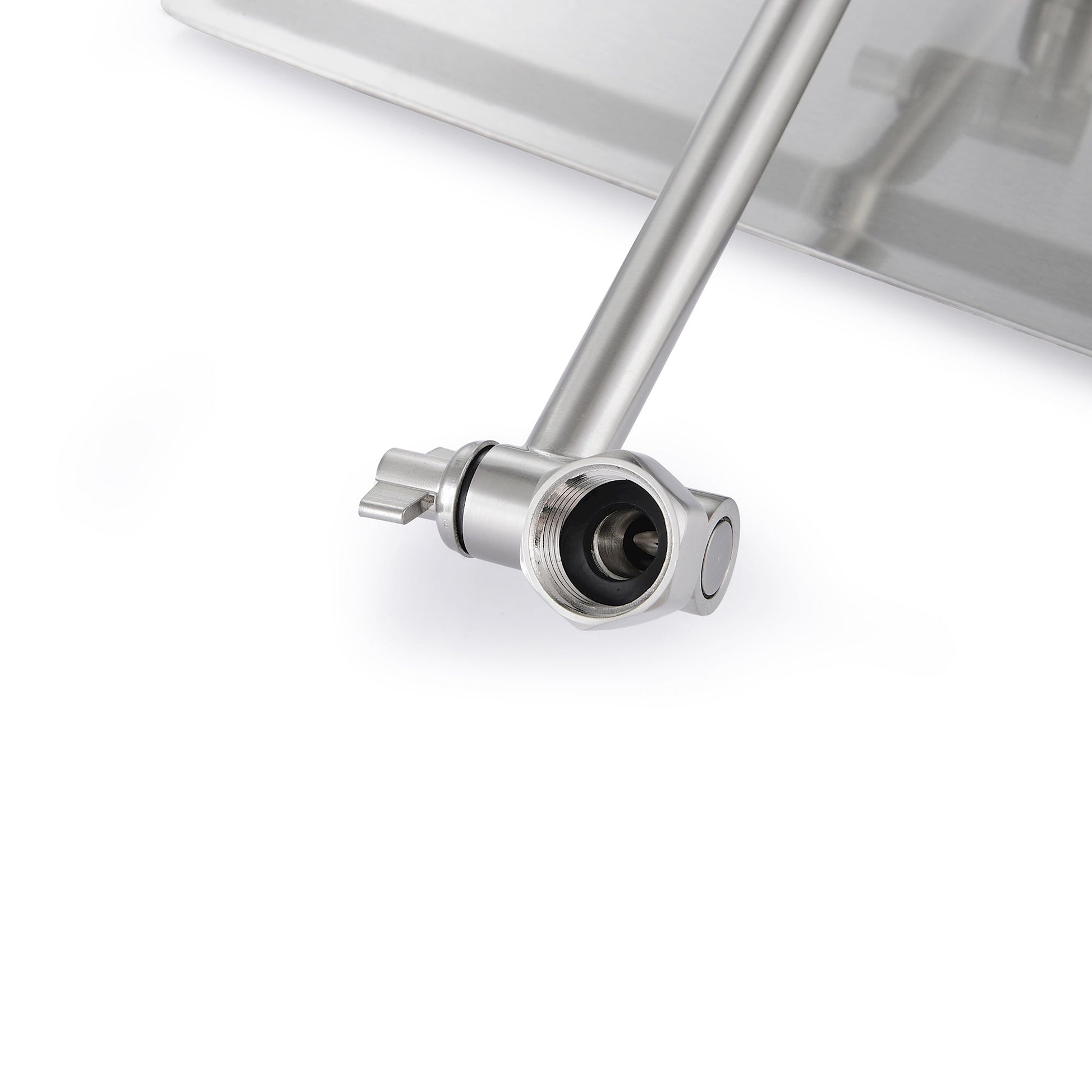 Luxury Rain Shower Head With Adjustable Arm, 10" Square, Stainless Steel - Brushed Nickel - Best Buy Furniture