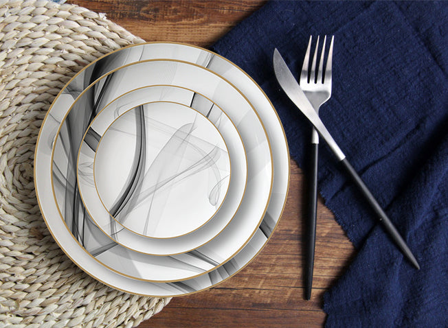 Carrara 16-Piece Fine China Plate Set Serves 4