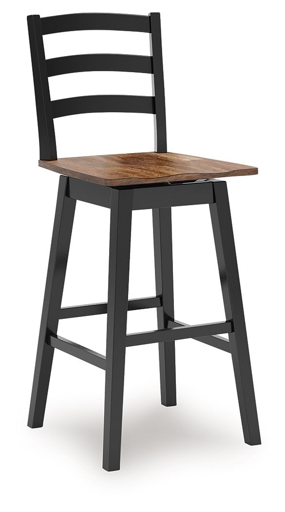 Wildenauer - Tall Swivel Barstool (Set of 2) - Brown / Black - Best Buy Furniture