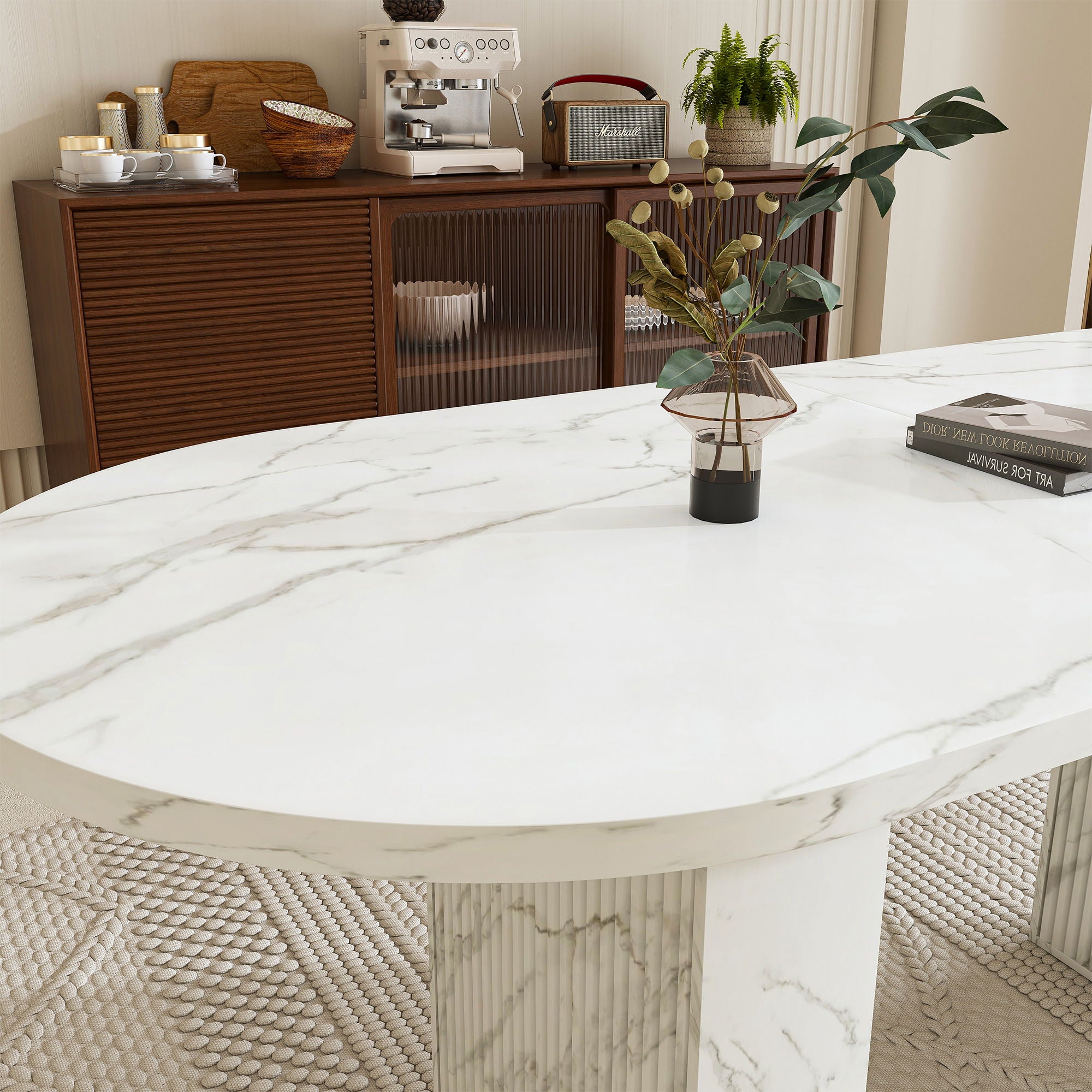 Oval Dining Table - White