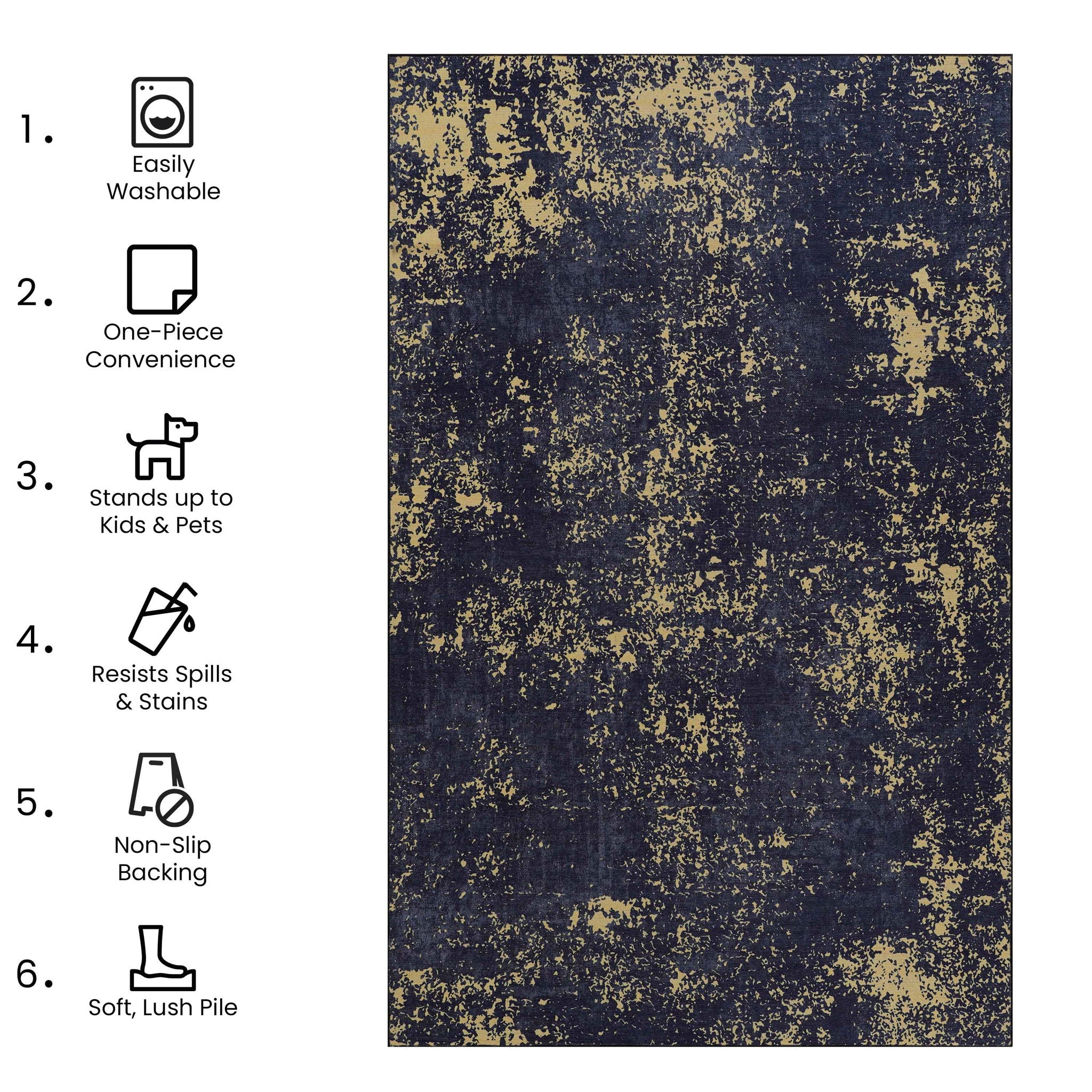 Maval - Stunning Washable Runner Rug