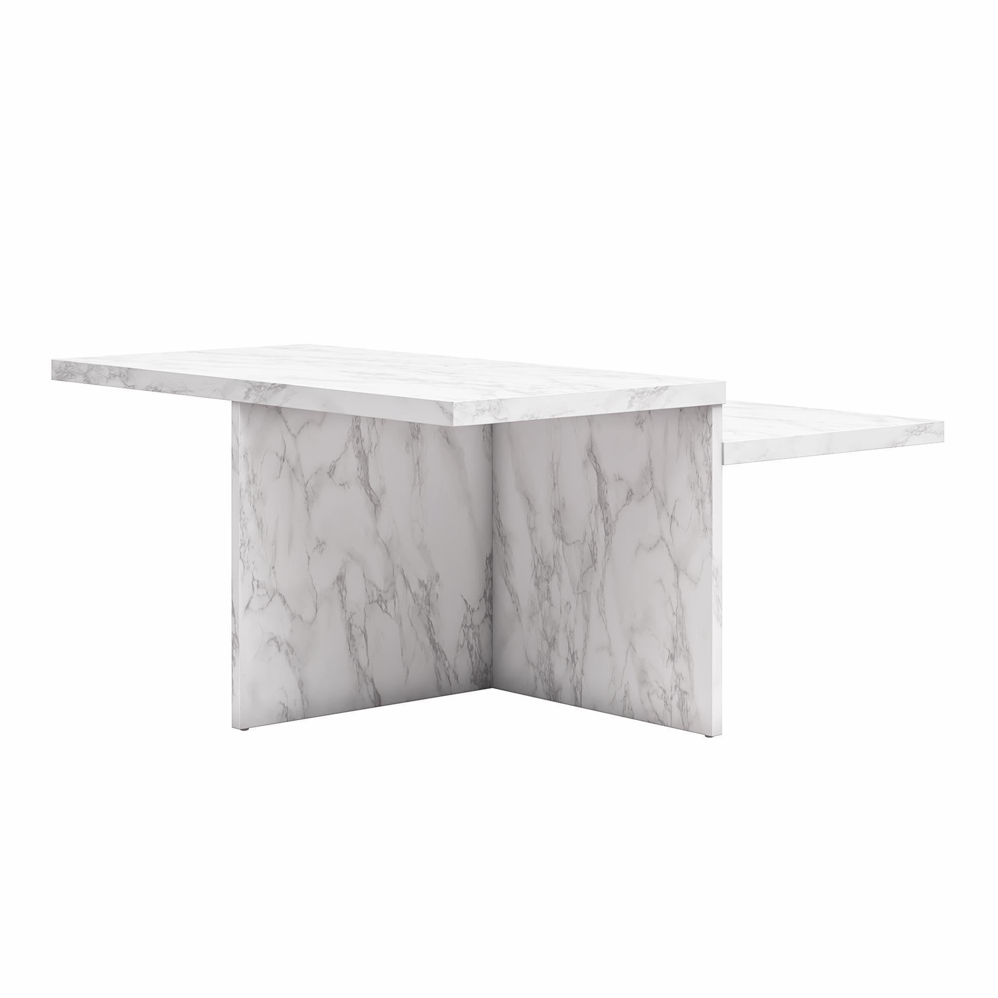 Brielle - 2 Tiered Coffee Table - White Marble