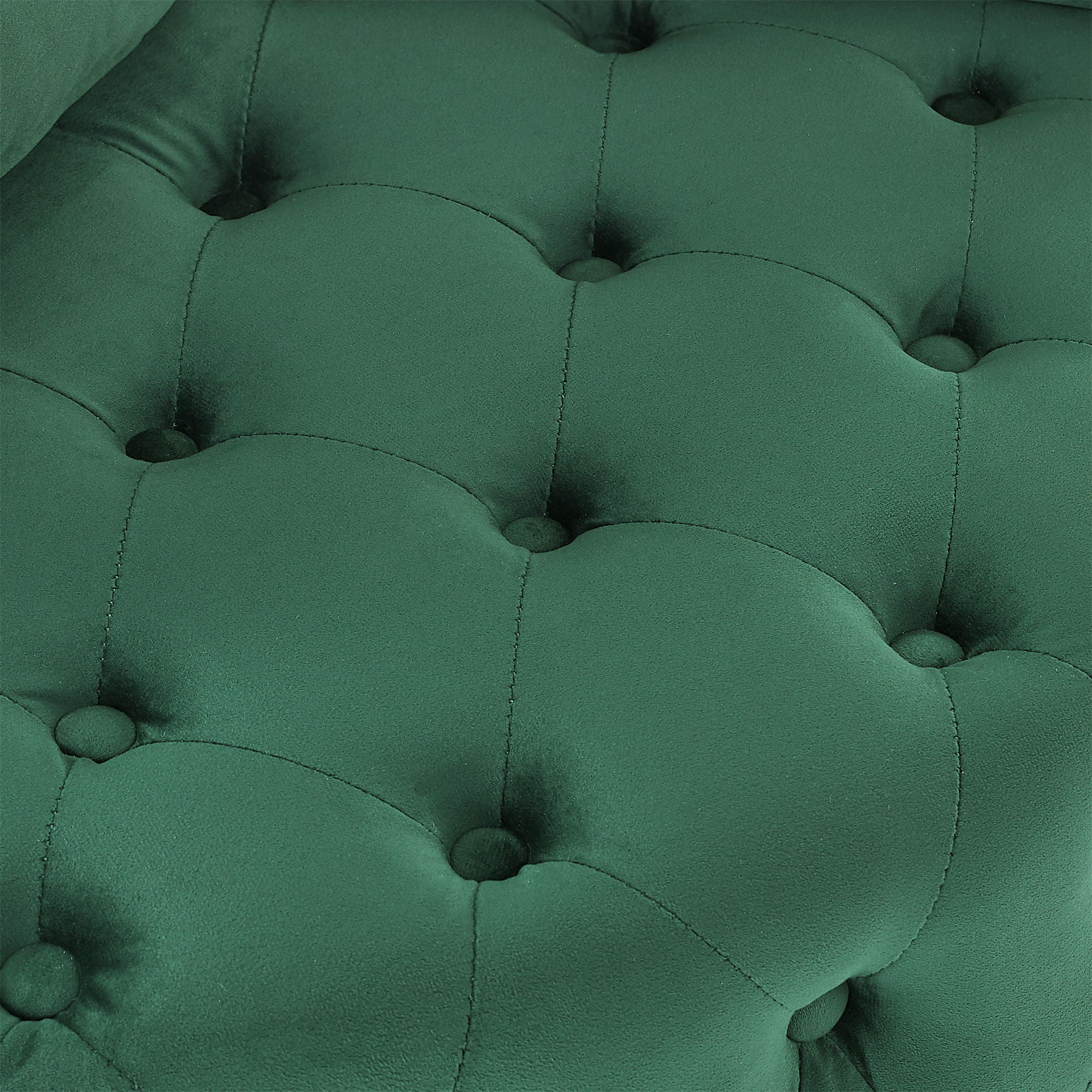 Modern Upholstered Swivel Chair With Button Tufted Design And Movable Wheels