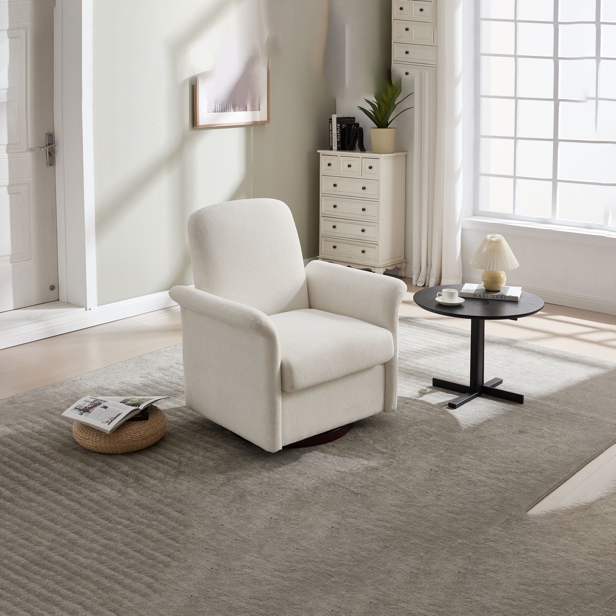 Modern Swivel Barrel Accent Chair With Base