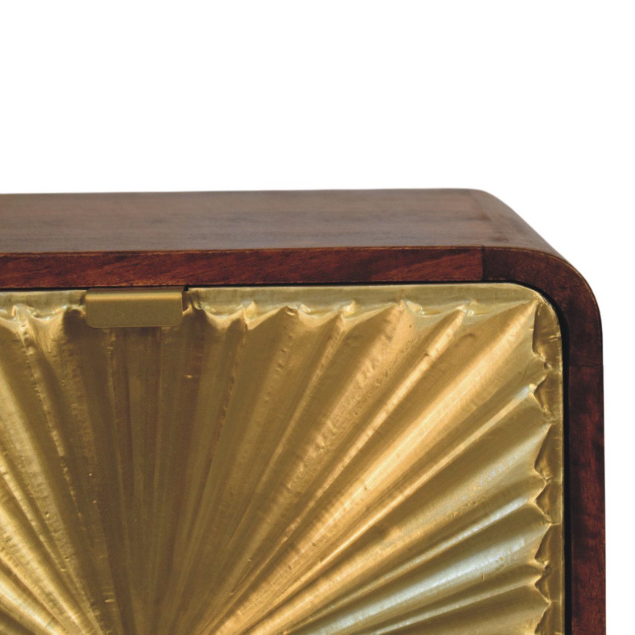 Avora - Brass Embossed 2 Drawer Nightstand - Brown / Golden