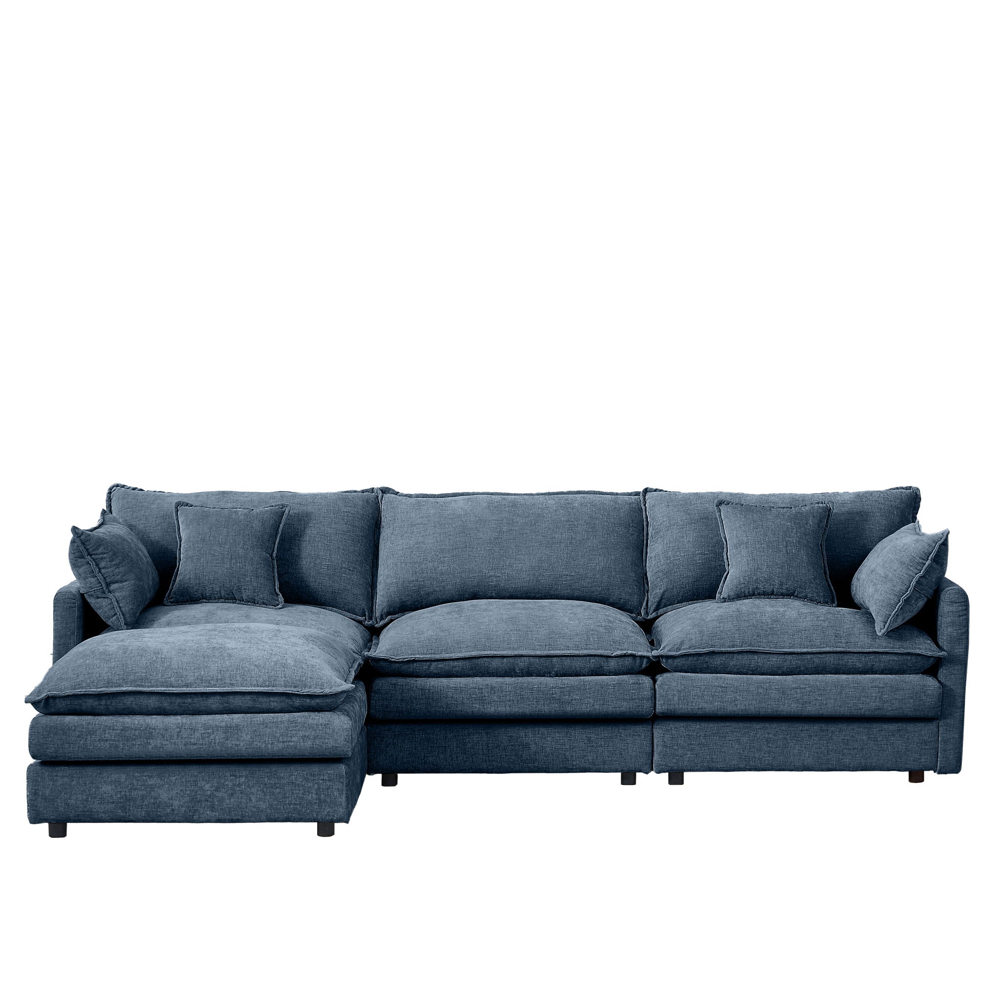 Modular L-Shaped Sectional Sofa With Movable Ottoman