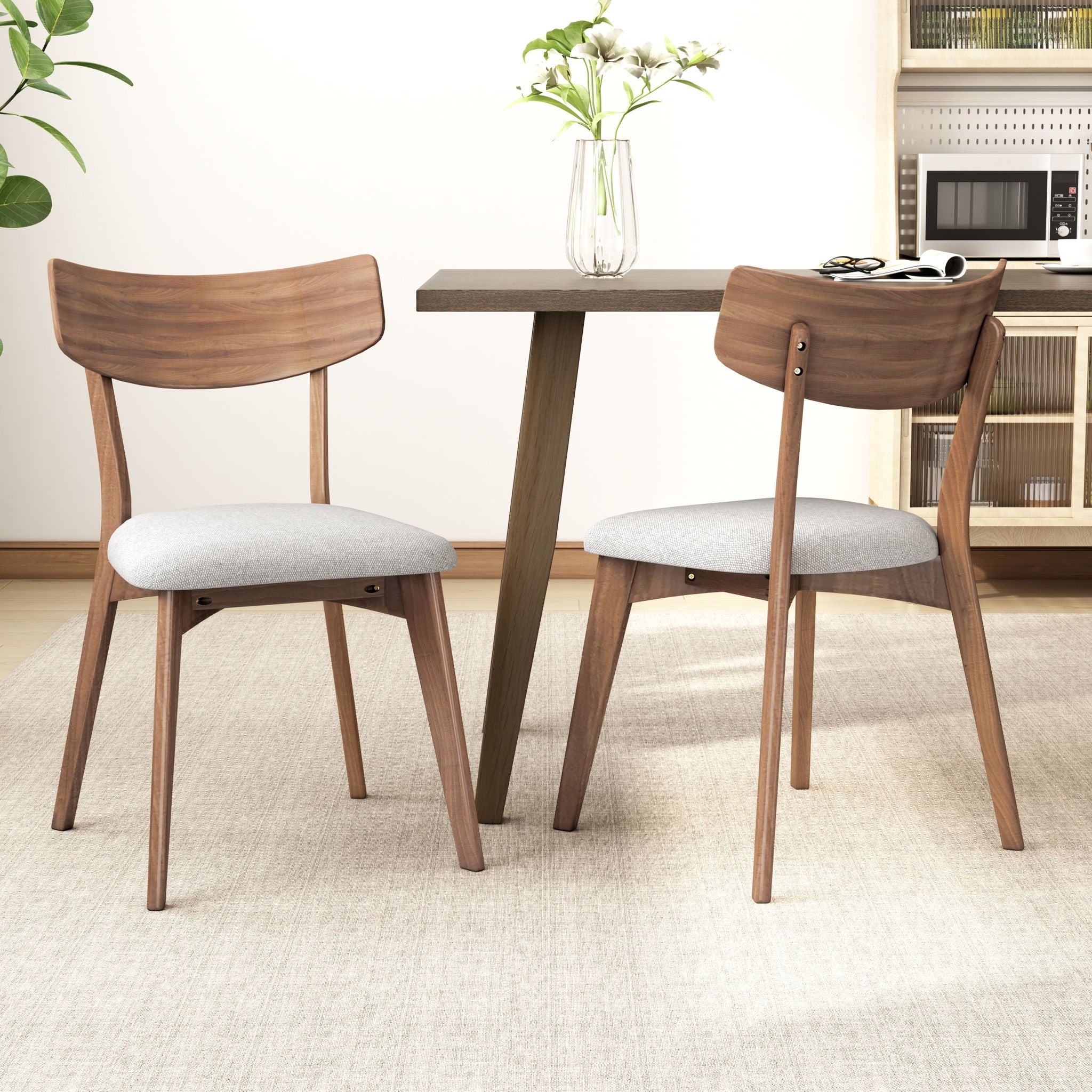 7 Piece Dining Set With Upholstered Chairs And Wood Table