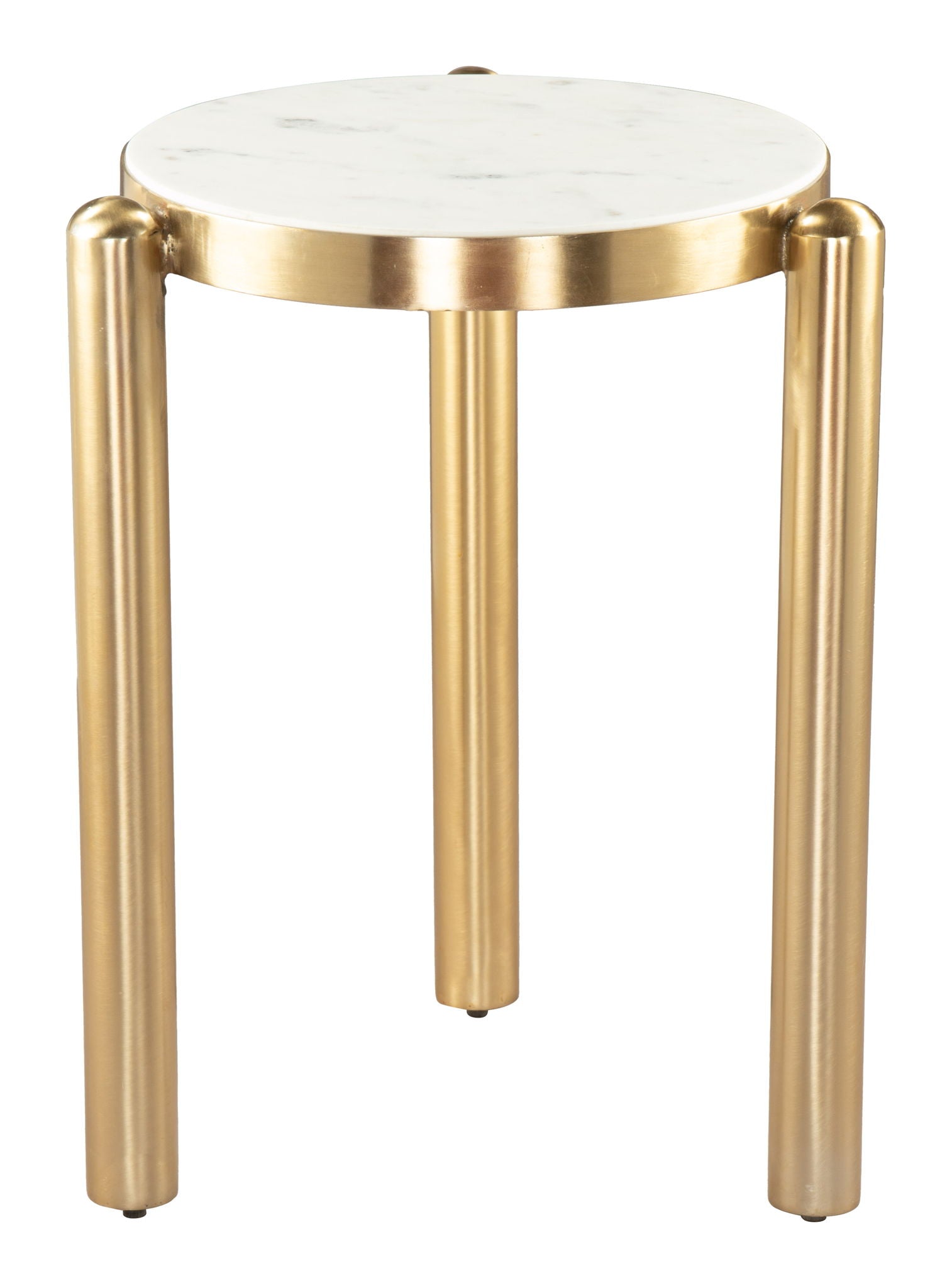 Noan - Side Table - White / Gold