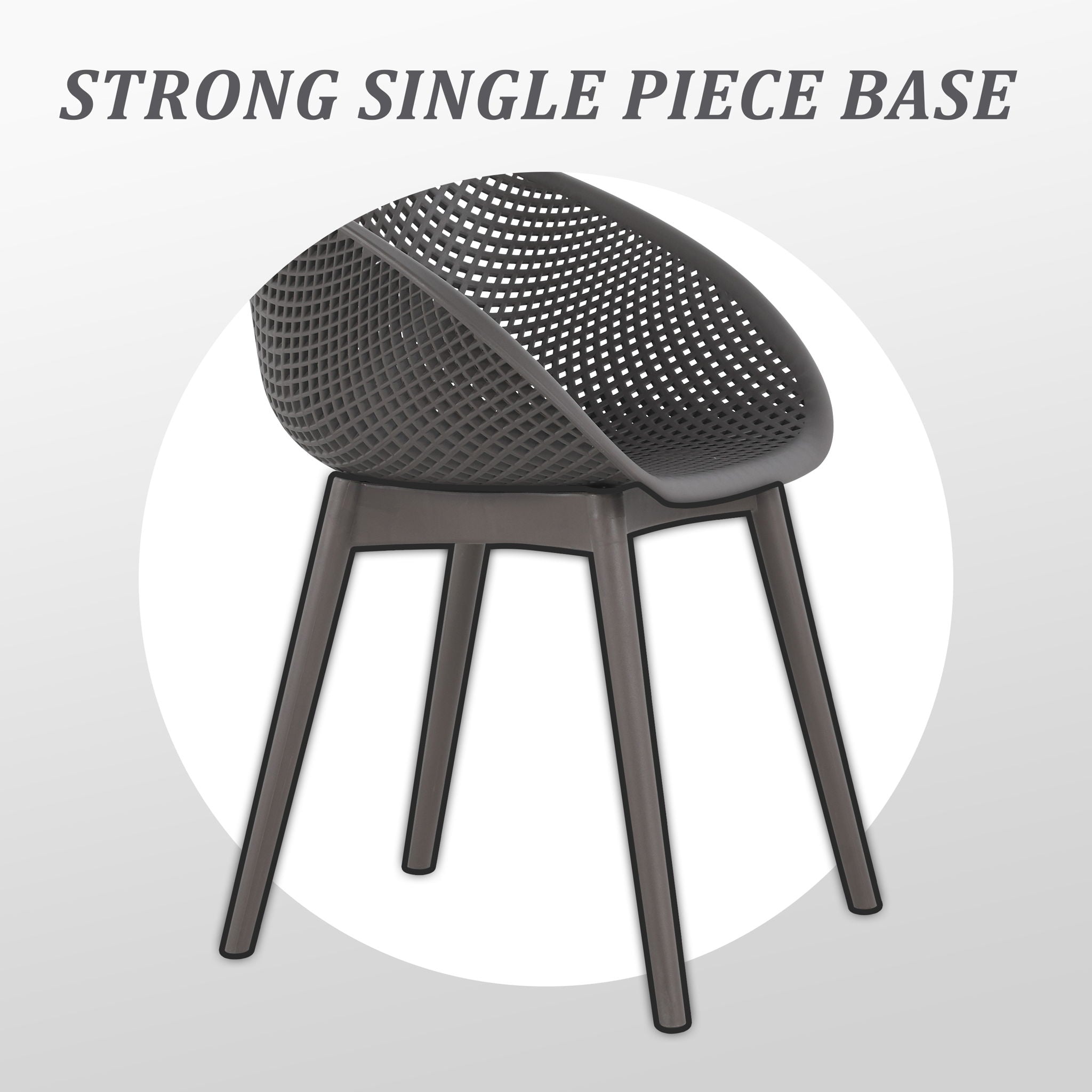 2 Piece Durable Single Chair With Mesh Hollow Out Design