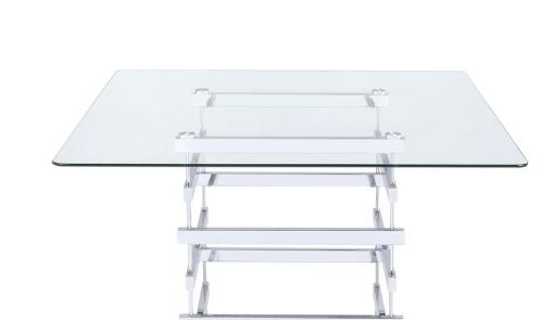 Nadie - Clear Glass Top Counter Height Table - Chrome - Best Buy Furniture