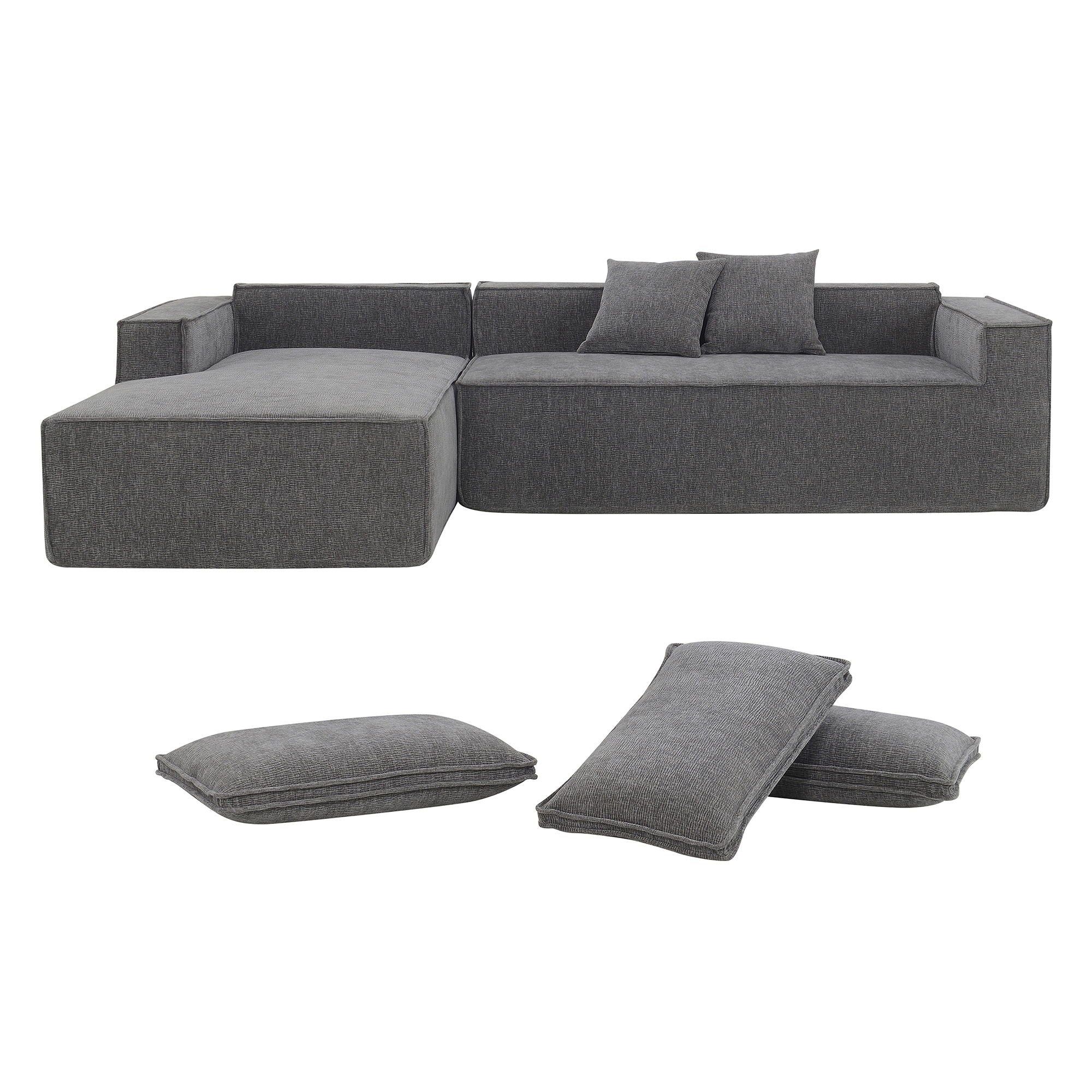 Free Combination Minimalist Style Modular Sectional, Wrinkle Resistant Couch Set L Shaped Compressed Sofa For Living Room