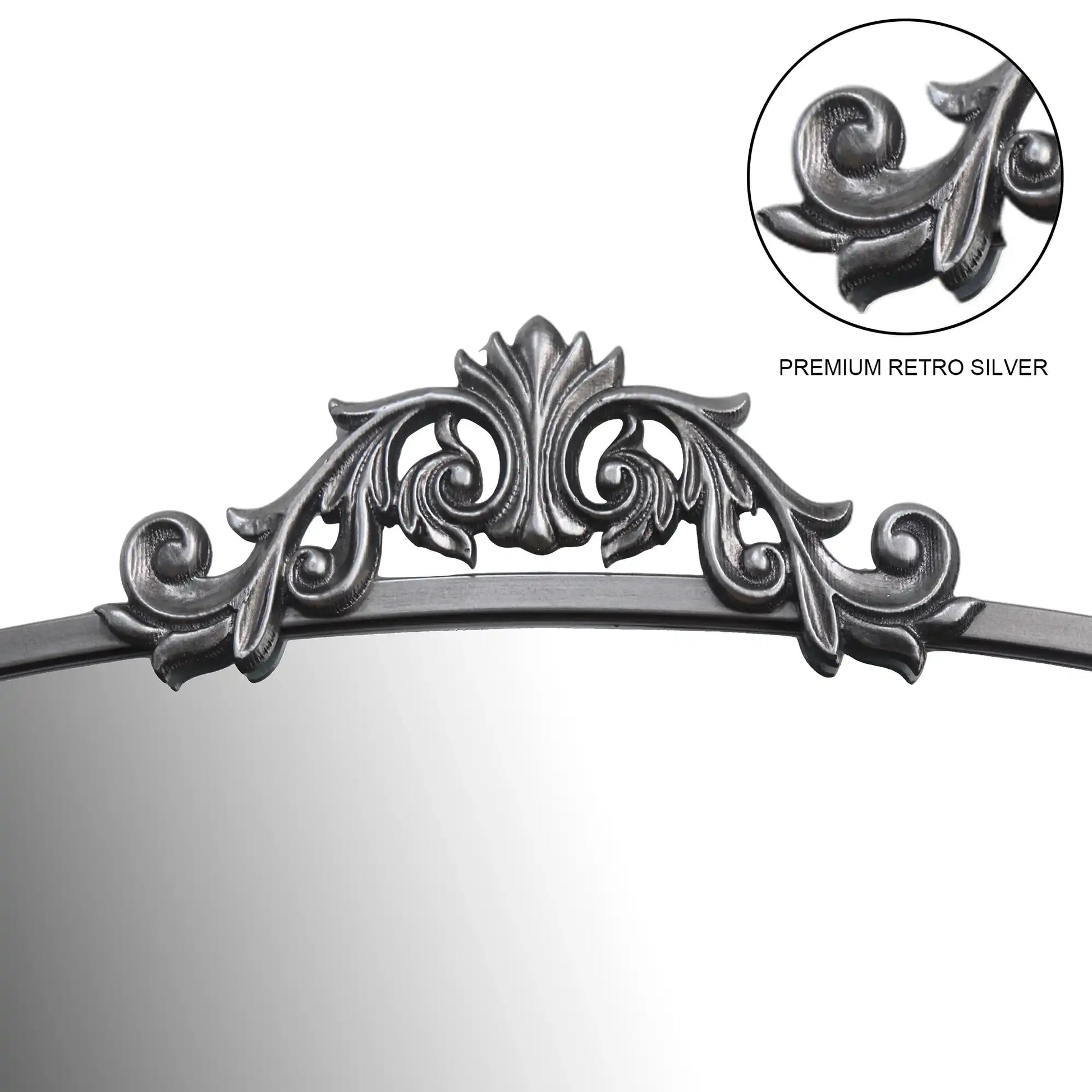 36x66 Vintage Arched Floor Mirror, Metal Frame, Antique Silver - Best Buy Furniture