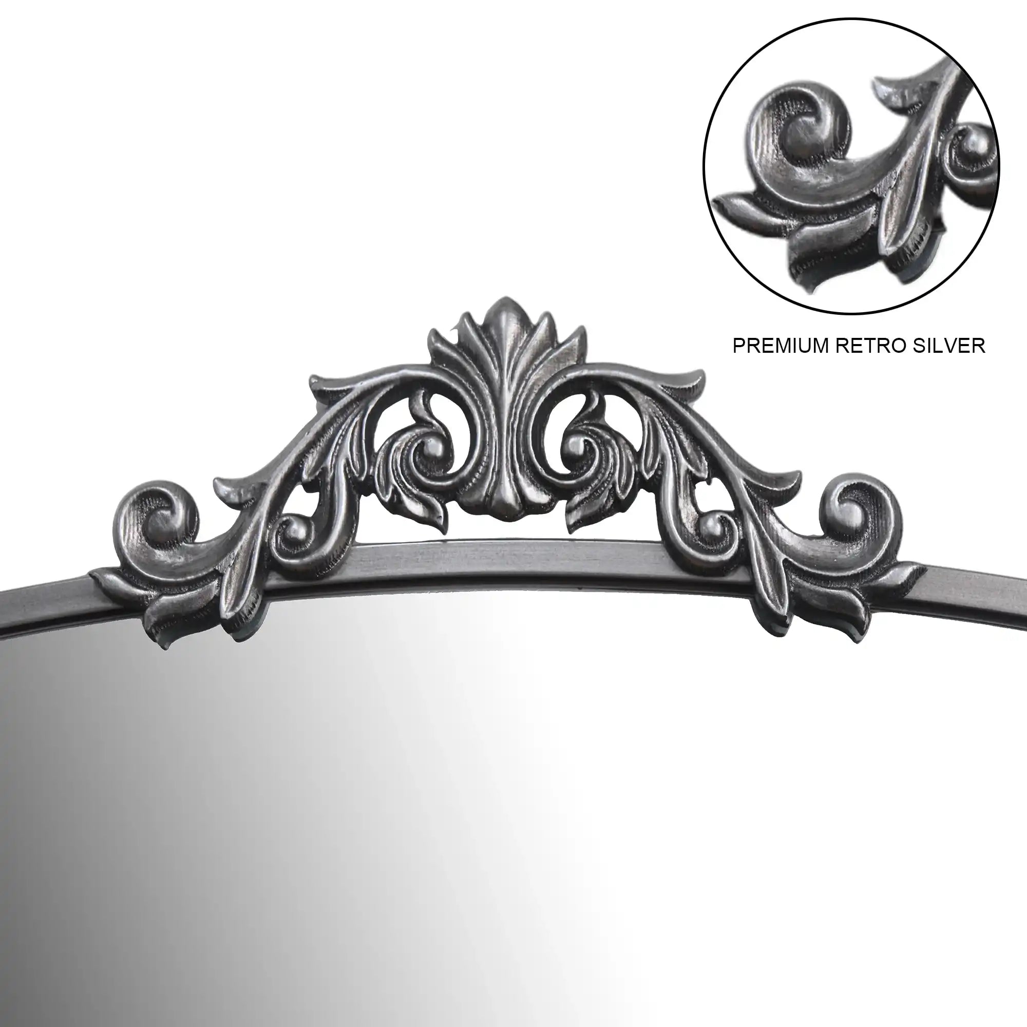 36x66 Vintage Arched Floor Mirror, Metal Frame, Antique Silver - Best Buy Furniture