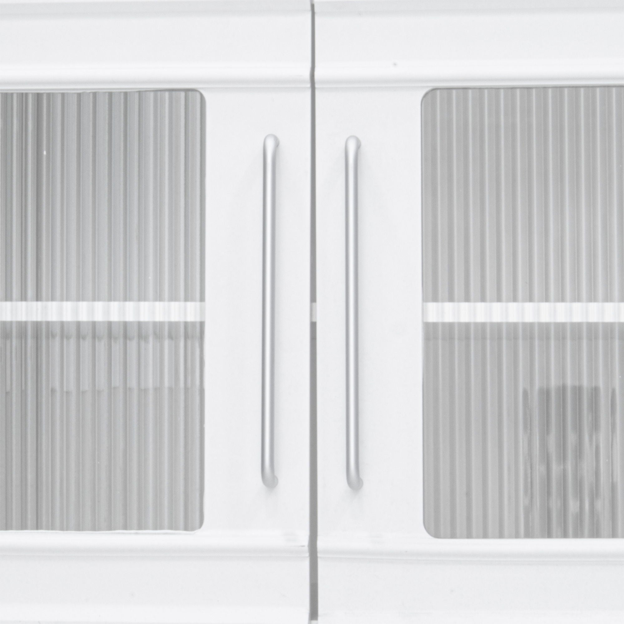 Wall Unit Entertainment Center With Glass Doors For TVs Up To 75" With Drawers For Living Room - White