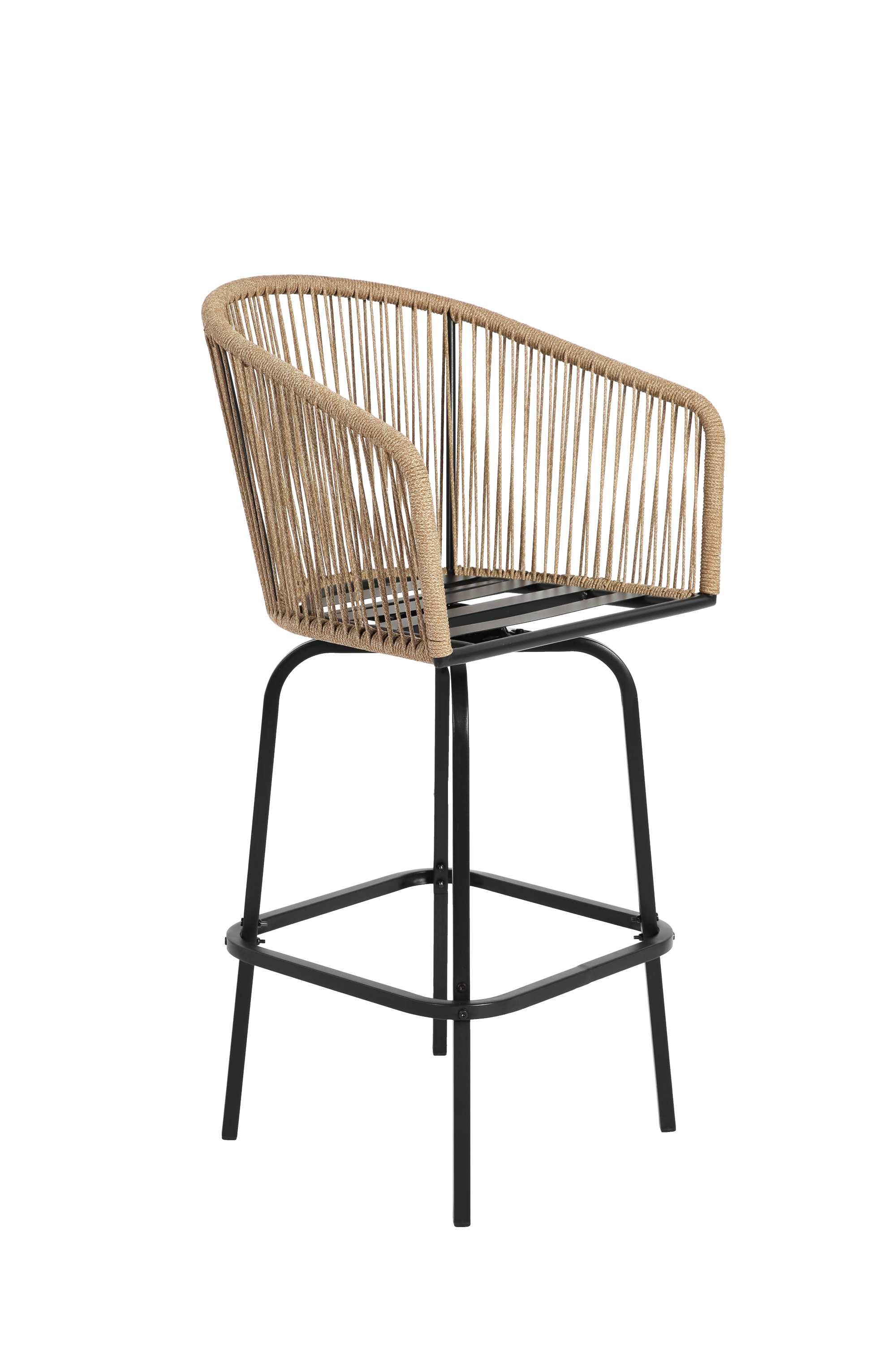 All-Weather Bar Stools with Elegant Woven Detailing – Set of Four